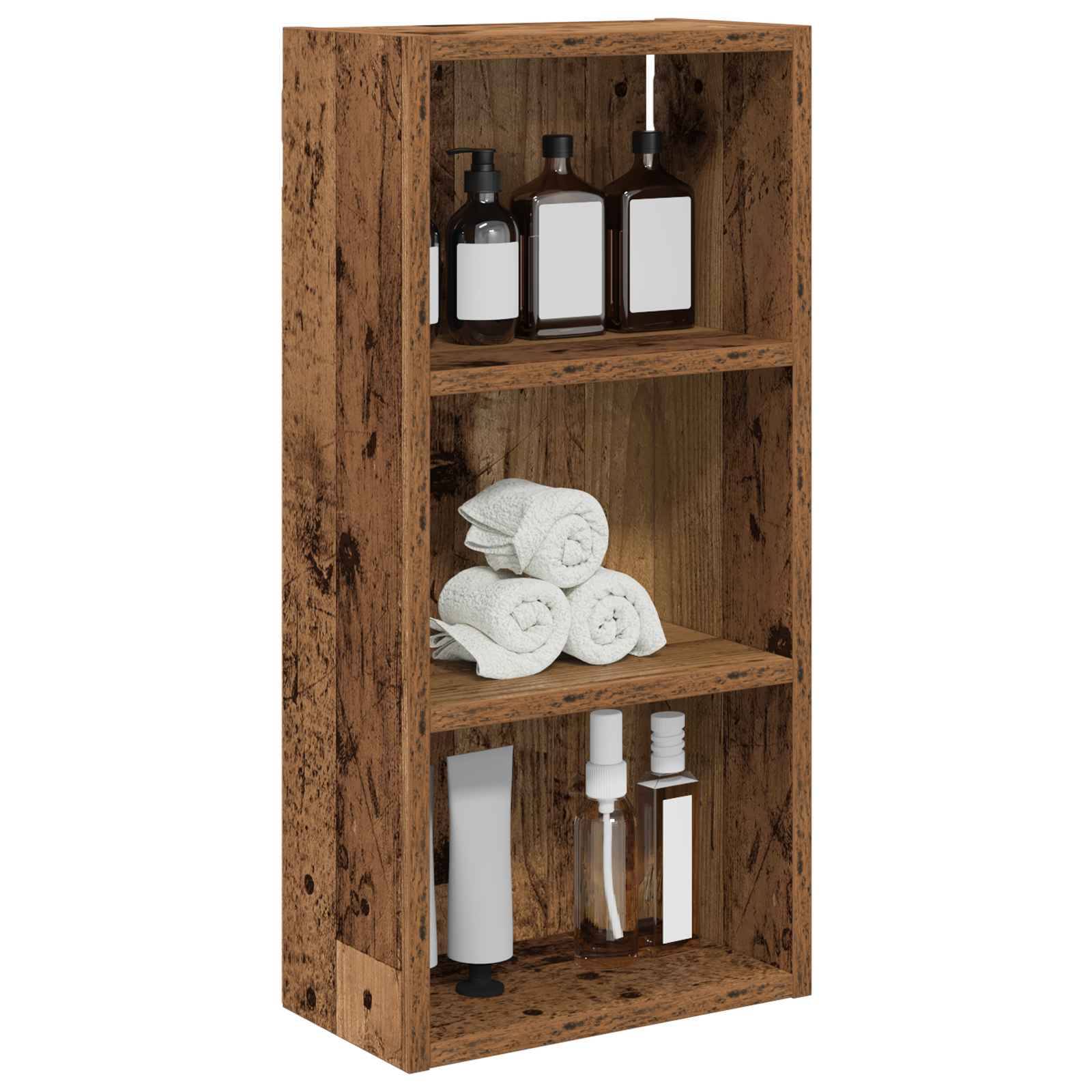 vidaXL Badezimmer-Wandschrank Altholz 30 x 16 x 62,5 cm Holzwerkstoff