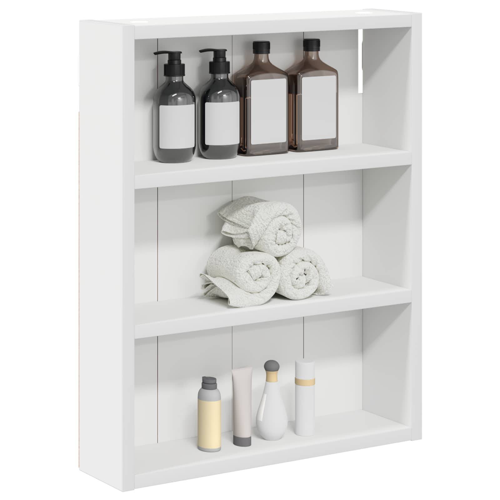 vidaXL Badezimmer-Wandschrank Weiß 40 x 10 x 50 cm Holzwerkstoff