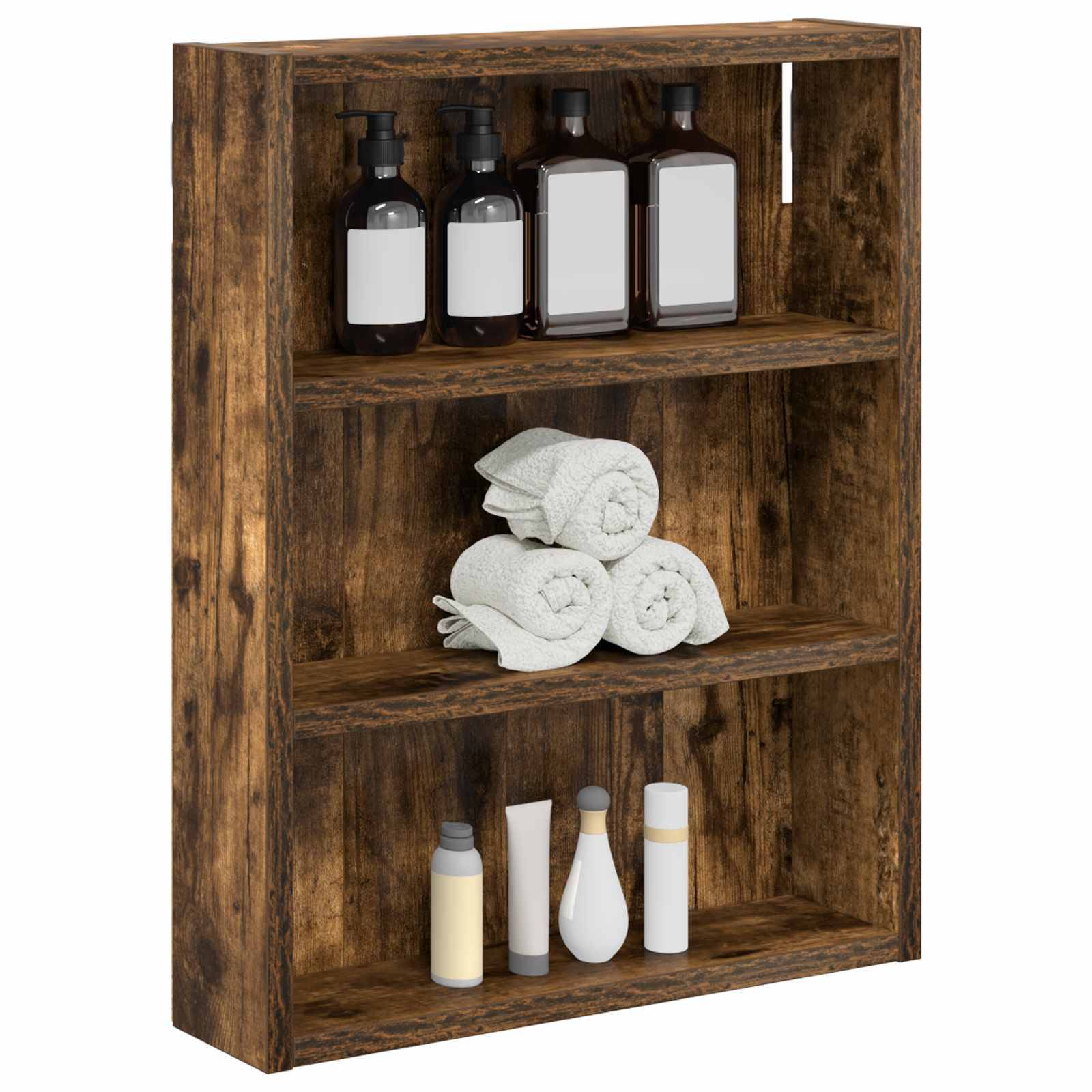 vidaXL Badezimmer-Wandschrank Geräucherte Eiche 40 x 10 x 50 cm