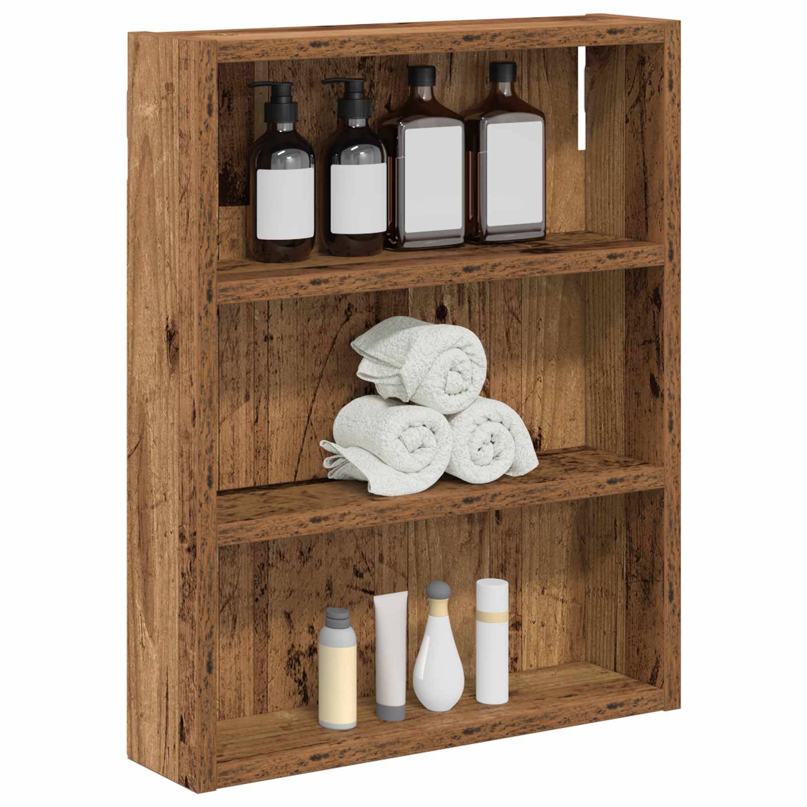 vidaXL Badezimmer-Wandschrank Altholz 40 x 10 x 50 cm Holzwerkstoff