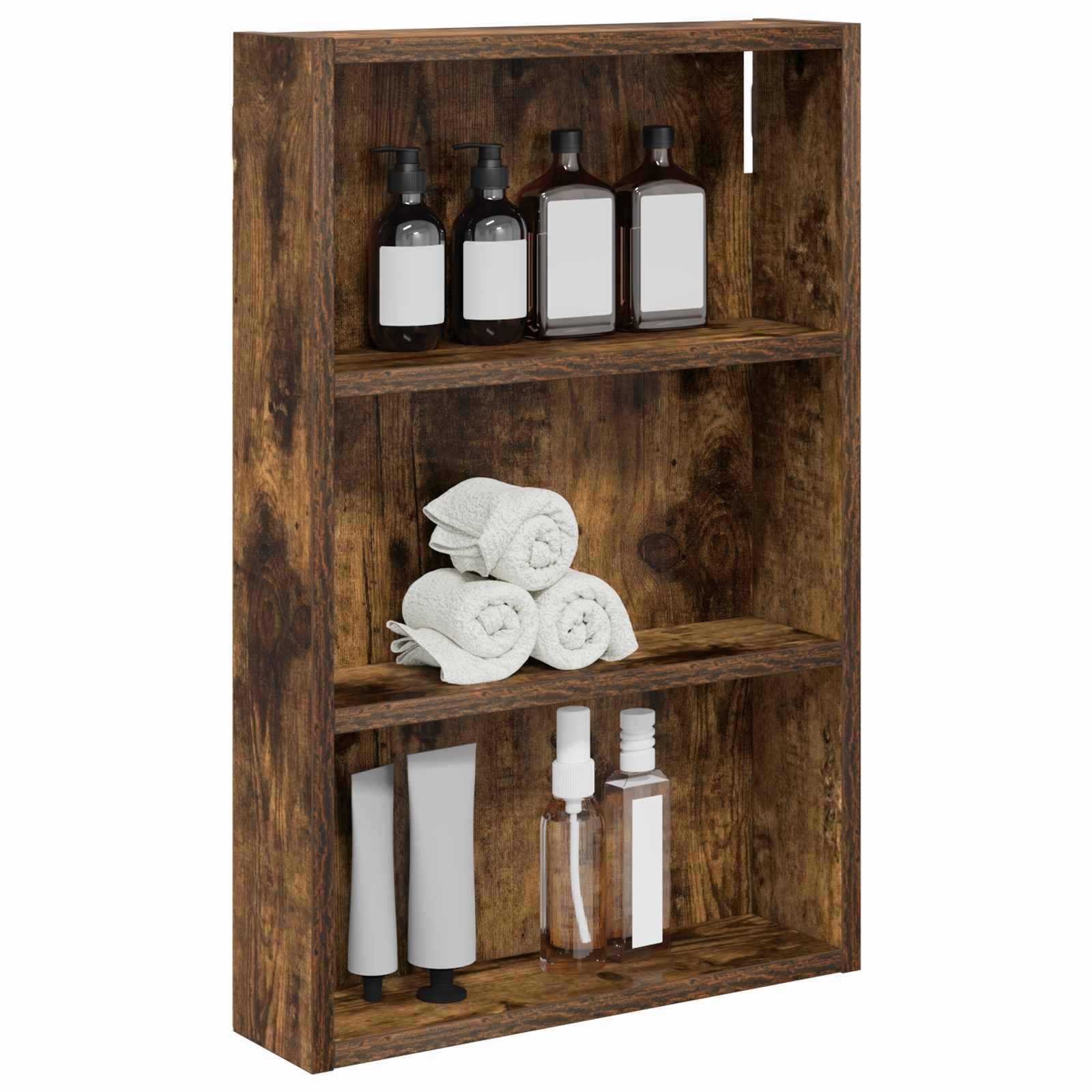 vidaXL Badezimmer-Wandschrank Geräucherte Eiche 40 x 10 x 60,5 cm