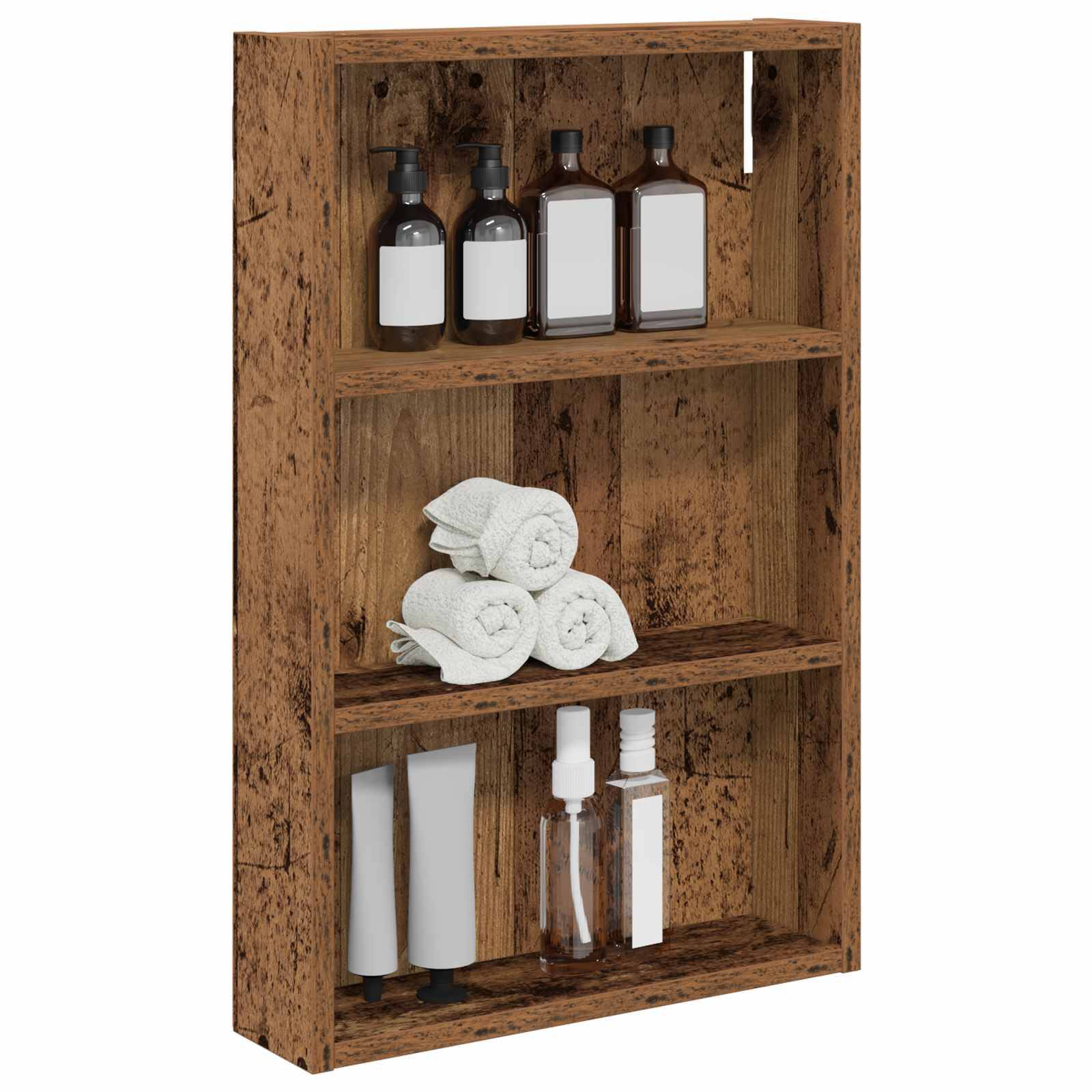 vidaXL Badezimmer-Wandschrank Altholz 40 x 10 x 60,5 cm Holzwerkstoff
