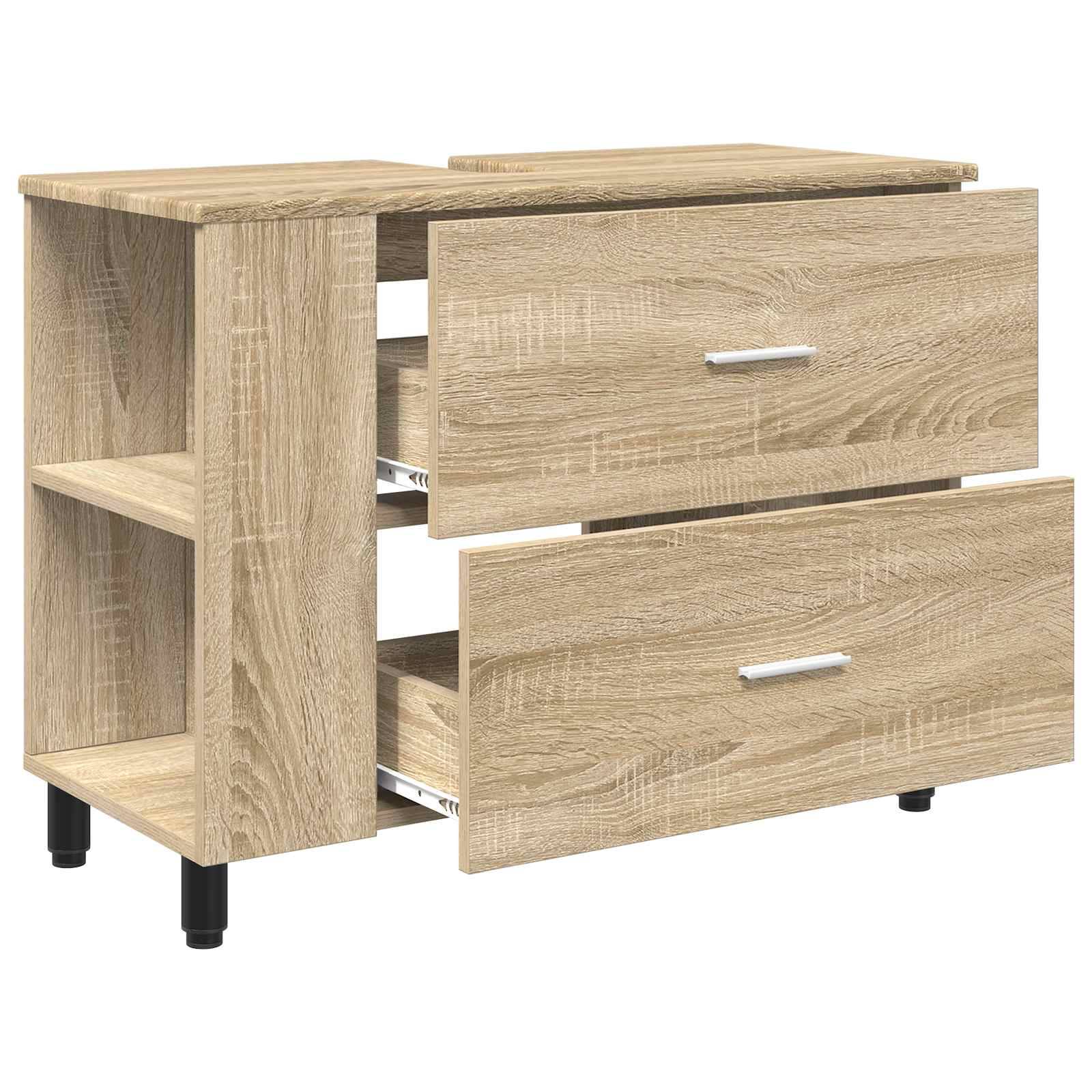 vidaXL Unter dem Waschbecken Schrank Sonoma-Eiche 80 x 35 x 60 cm