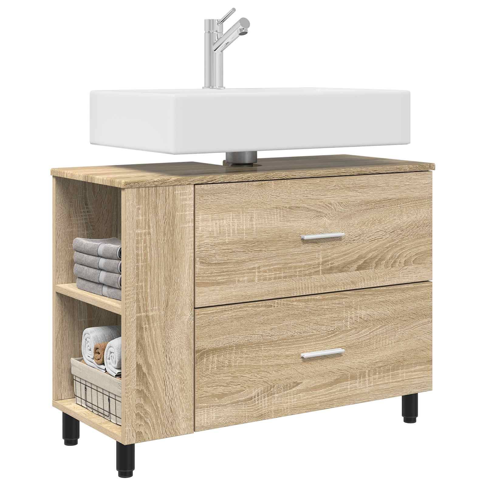 vidaXL Unter dem Waschbecken Schrank Sonoma-Eiche 80 x 35 x 60 cm