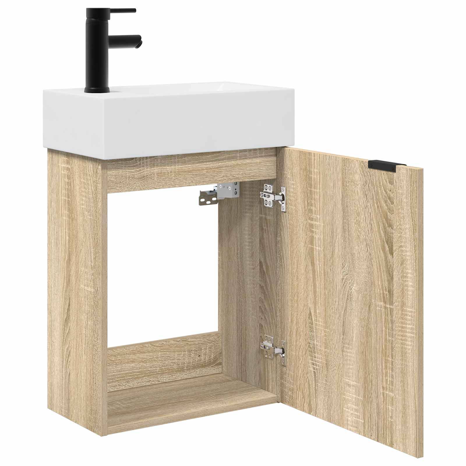 vidaXL Badezimmerschrank mit Speicher Sonoma-Eiche 45,5 x 22,5 x 84 cm