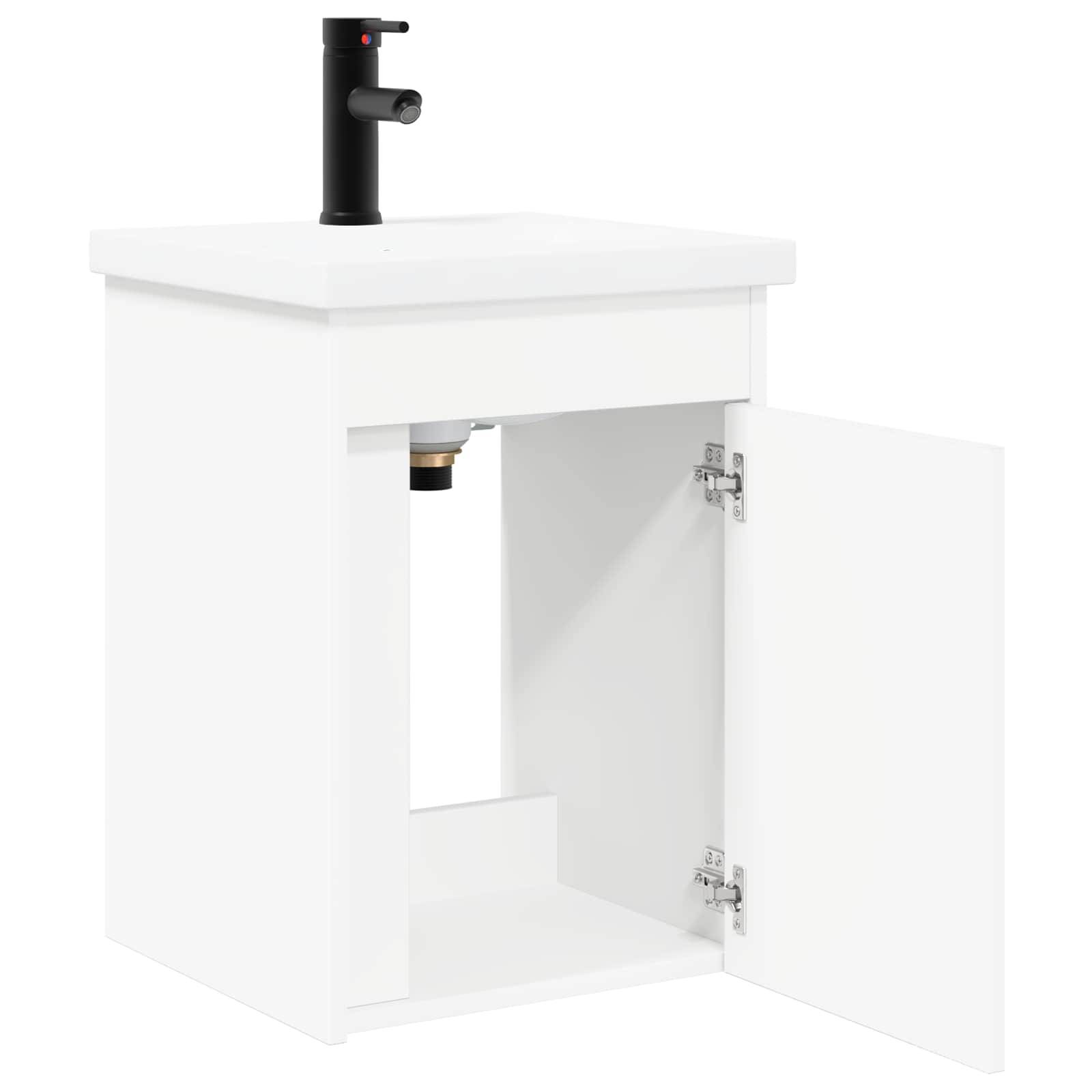 vidaXL Badezimmer Waschbecken mit Wasserhahn Weiß 42 x 40 x 74,5 cm