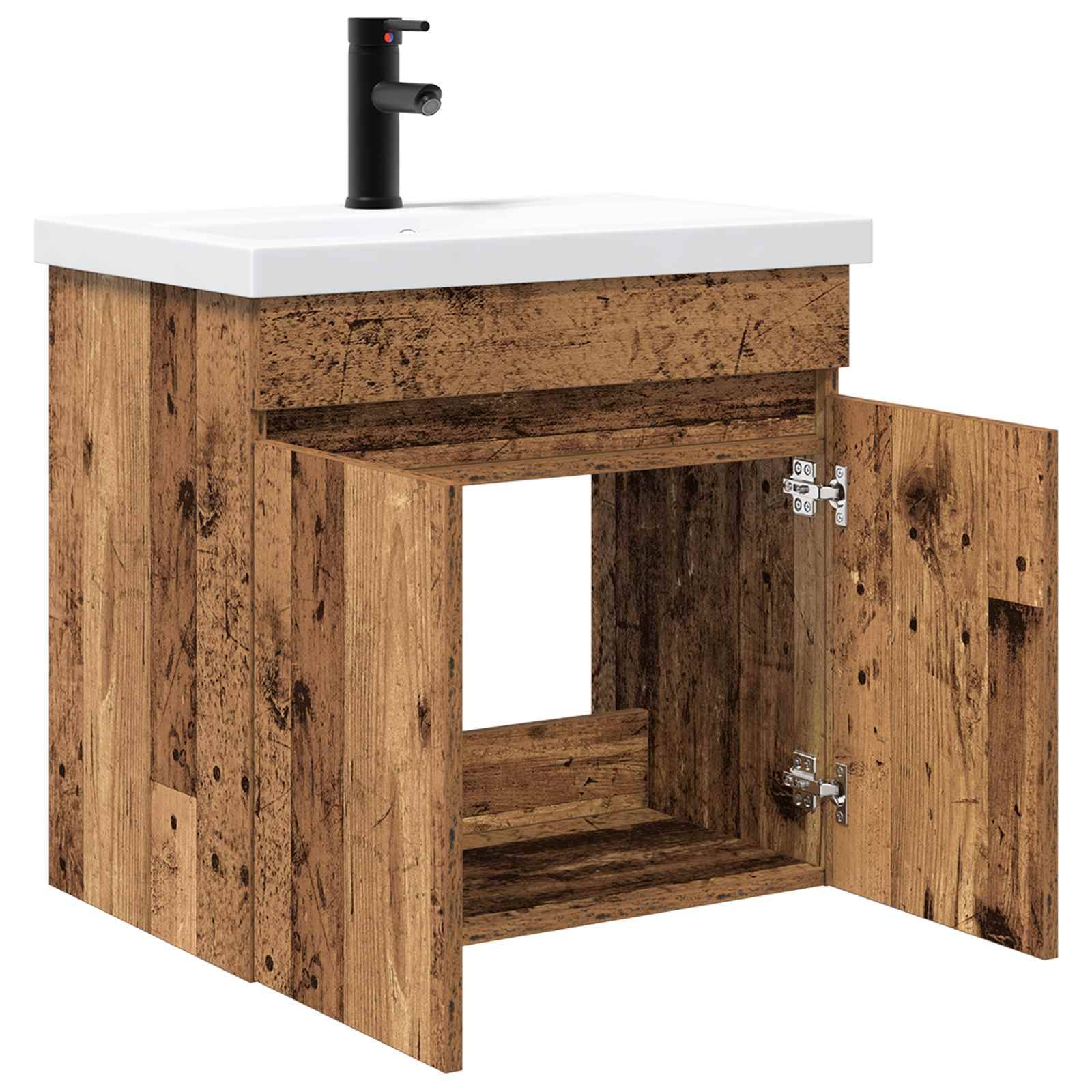 vidaXL Badezimmer-Waschbecken Altholz 61 x 39 x 58 cm Holzwerkstoff
