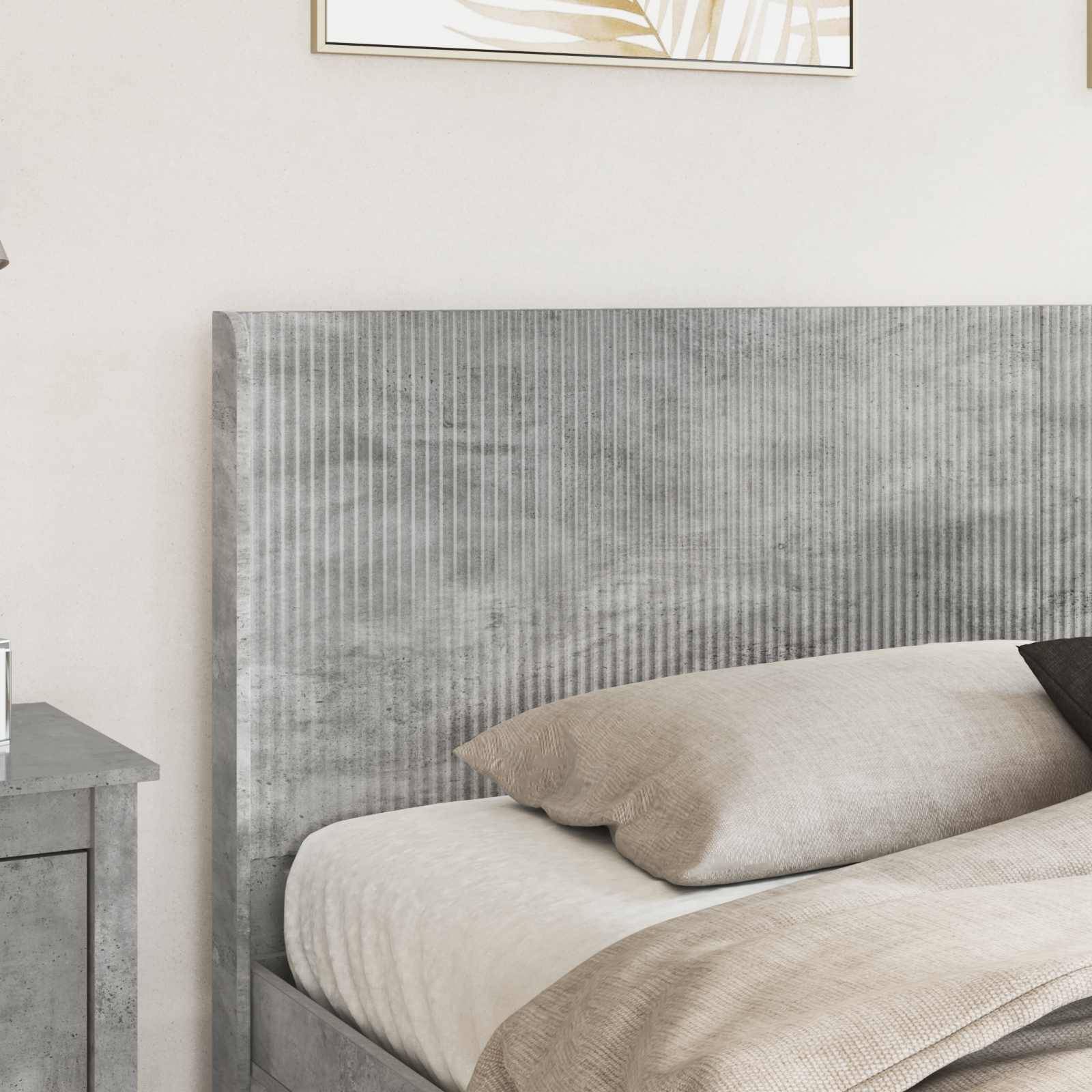vidaXL Bettgestell mit Stauraum und Kopfteil Betongrau 180 x 200 cm