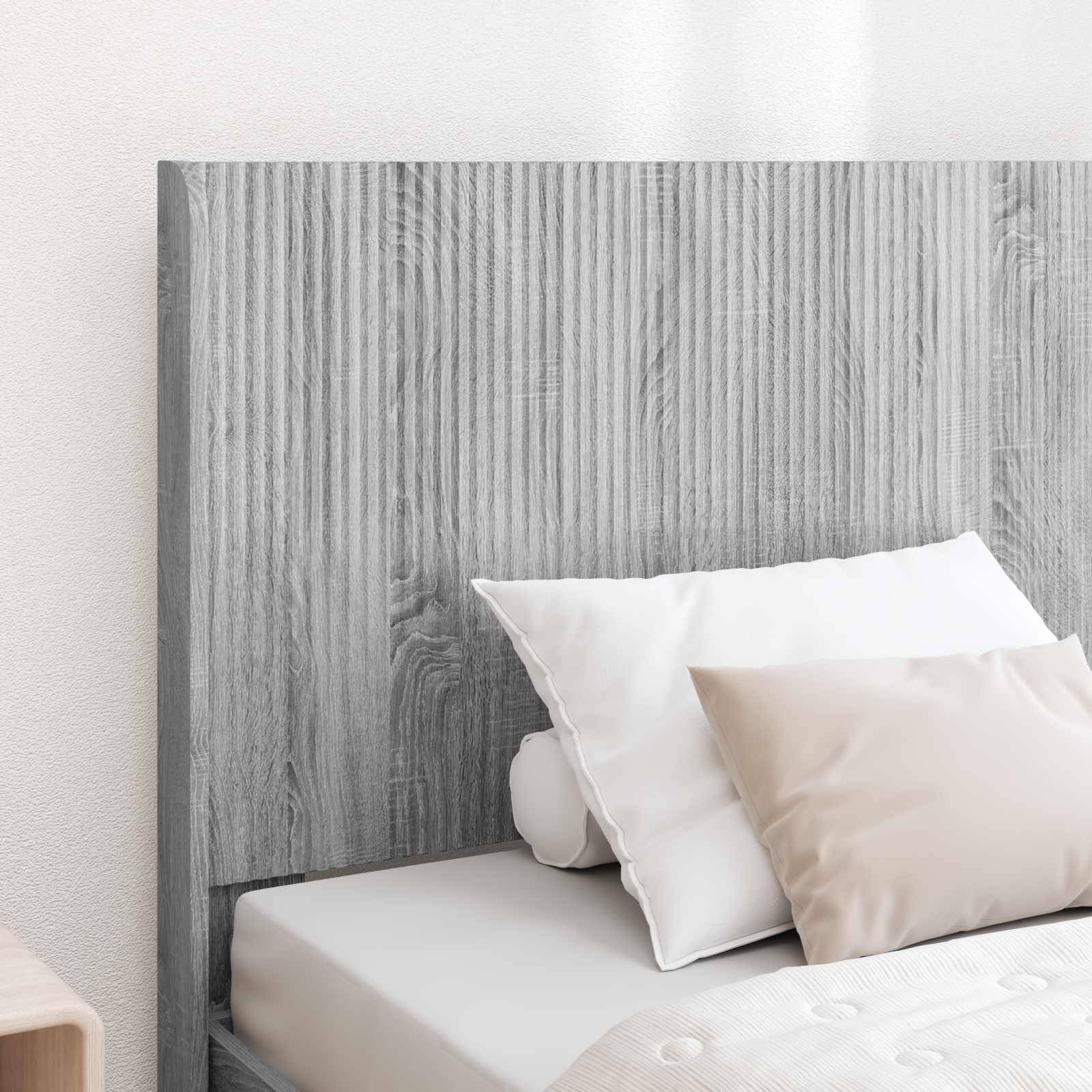 vidaXL Bettgestell mit Stauraum und Kopfteil Graues Sonoma 90 x 200 cm