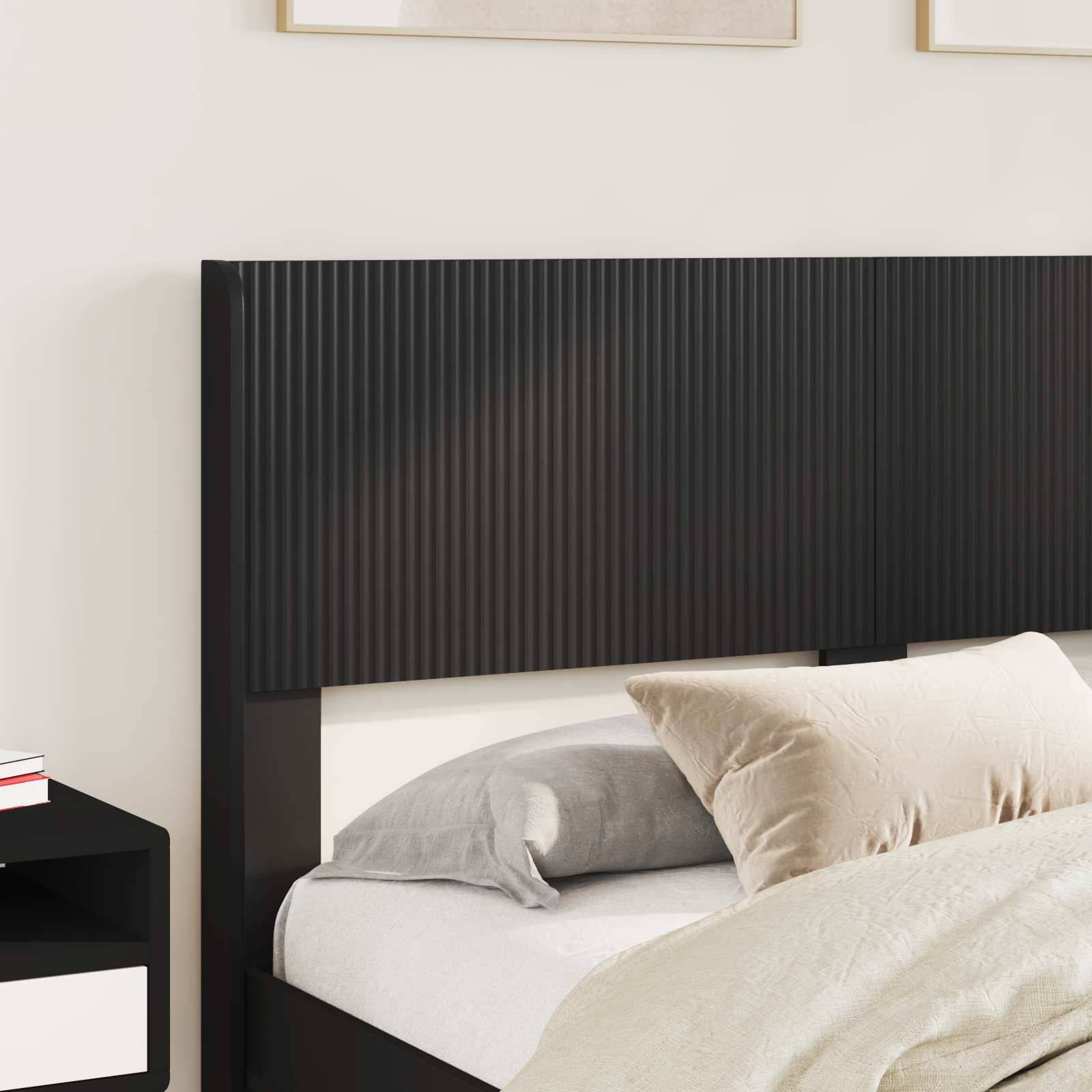 vidaXL Bettgestell mit Stauraum und Kopfteil Schwarz 120 x 200 cm