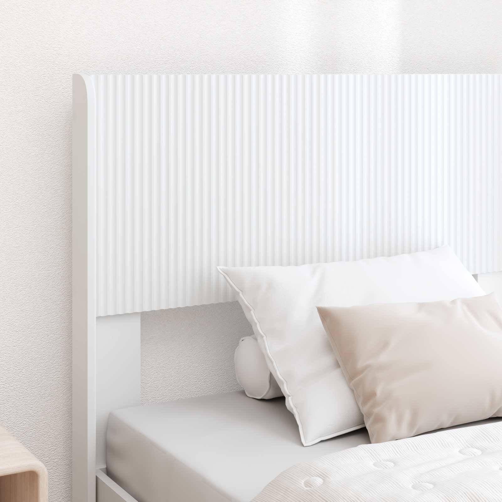 vidaXL Bettgestell mit Stauraum und Kopfteil Weiß 75 x 190 cm