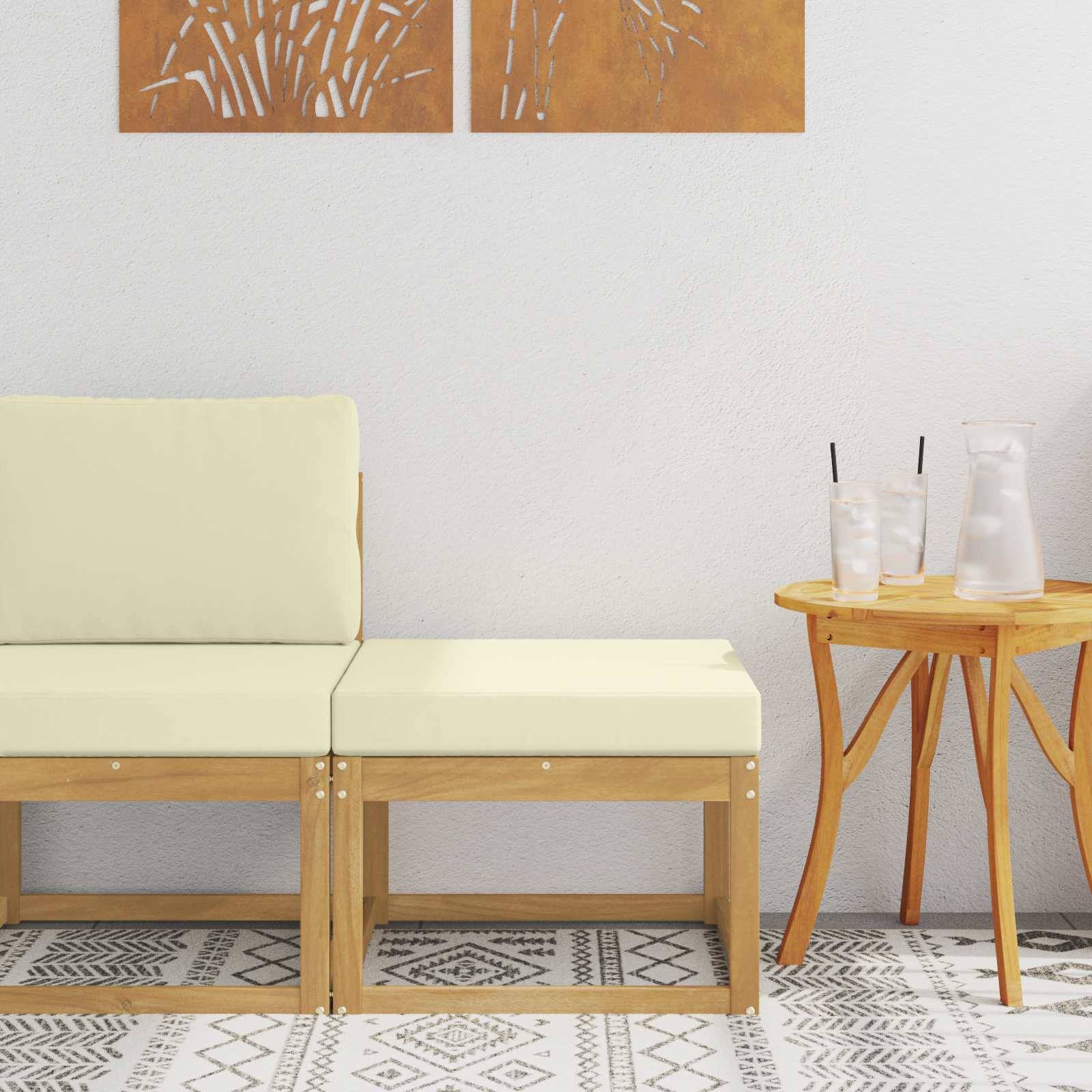 vidaXL Outdoor Hocker Massivholz Akazie Weiß