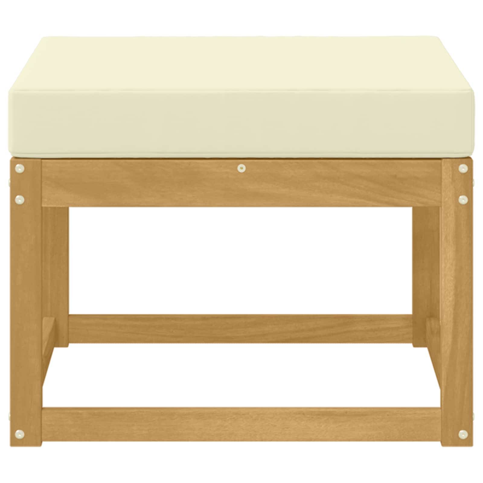 vidaXL Outdoor Hocker Massivholz Akazie Weiß