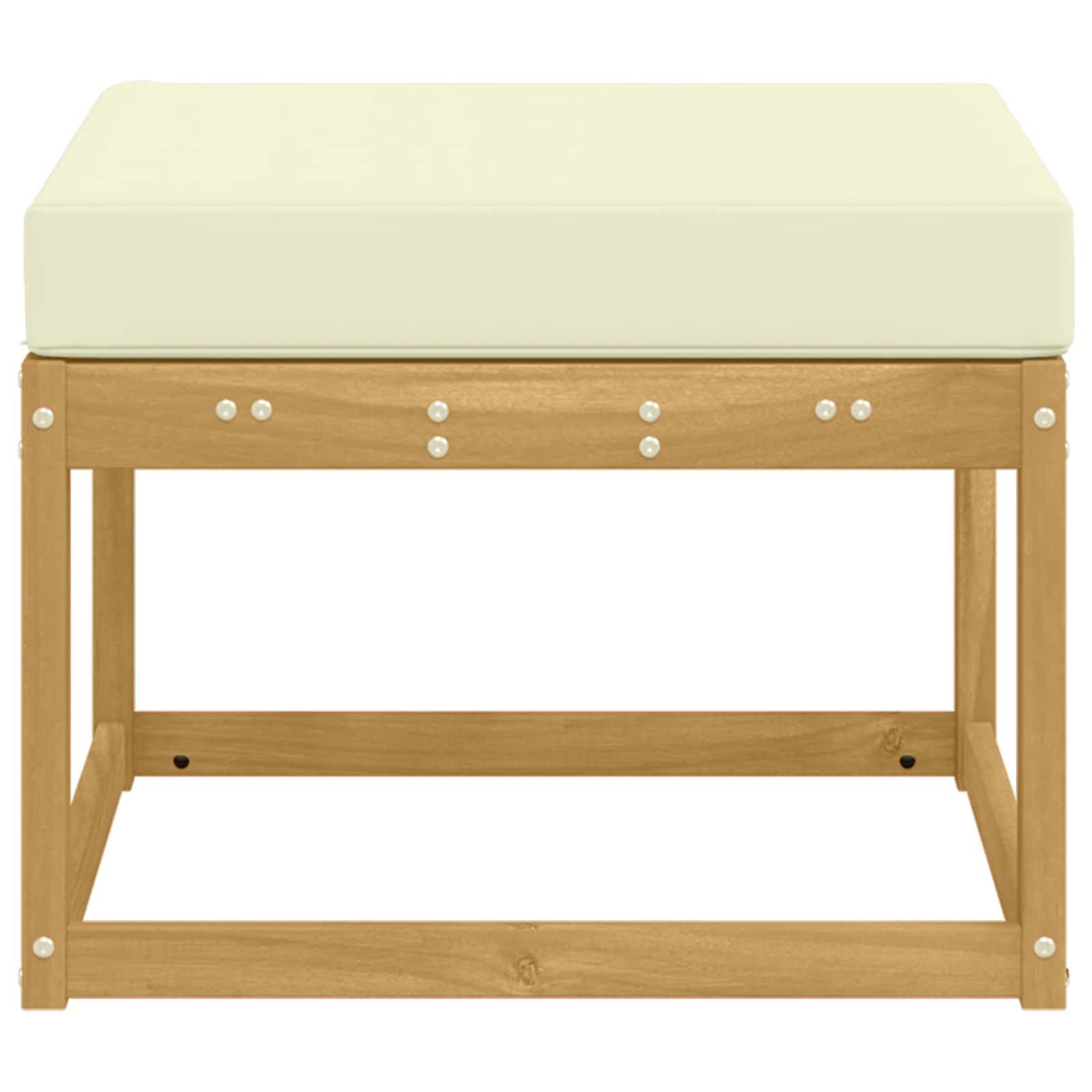 vidaXL Outdoor Hocker Massivholz Akazie Weiß