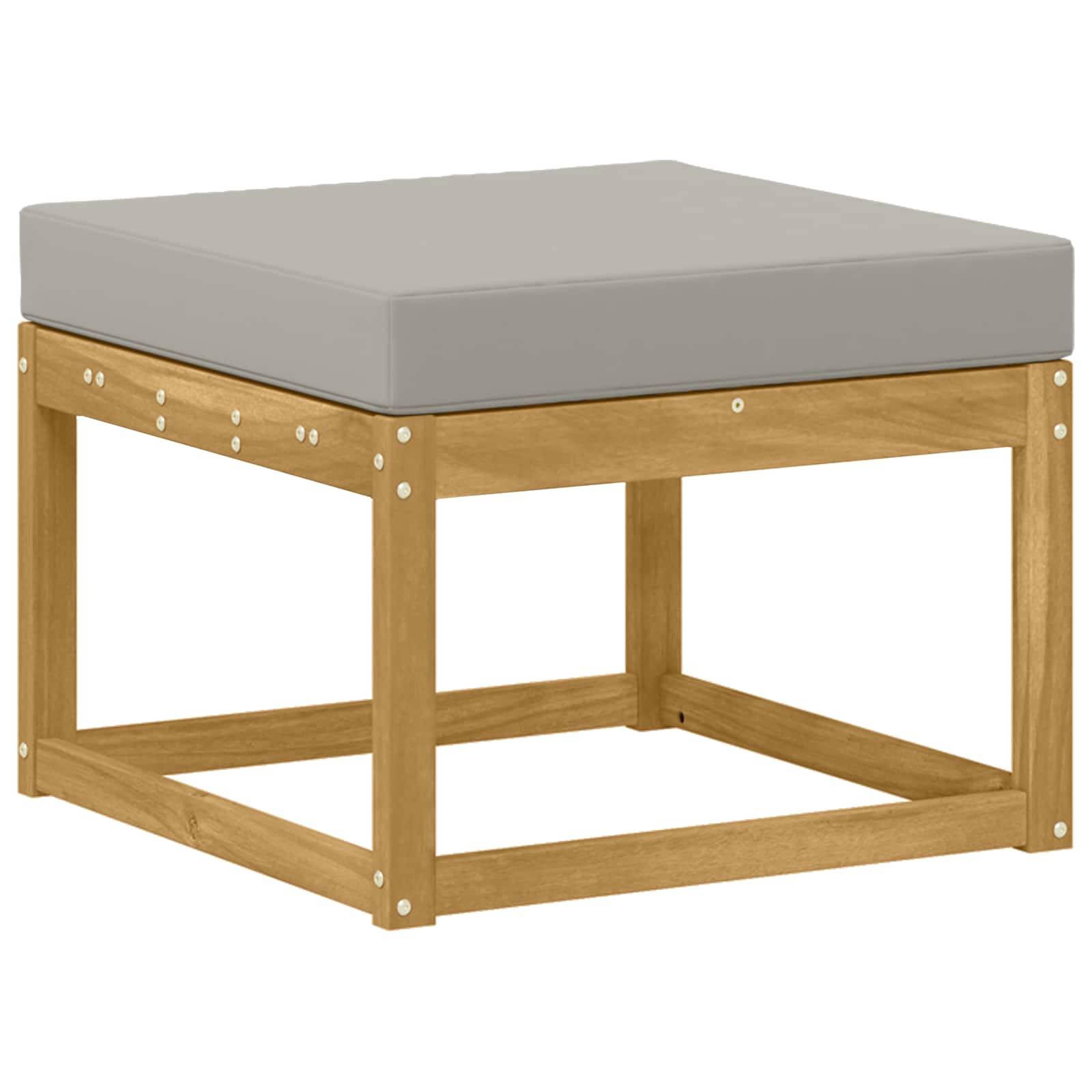 vidaXL Outdoor Hocker Massivholz Akazie Weiß