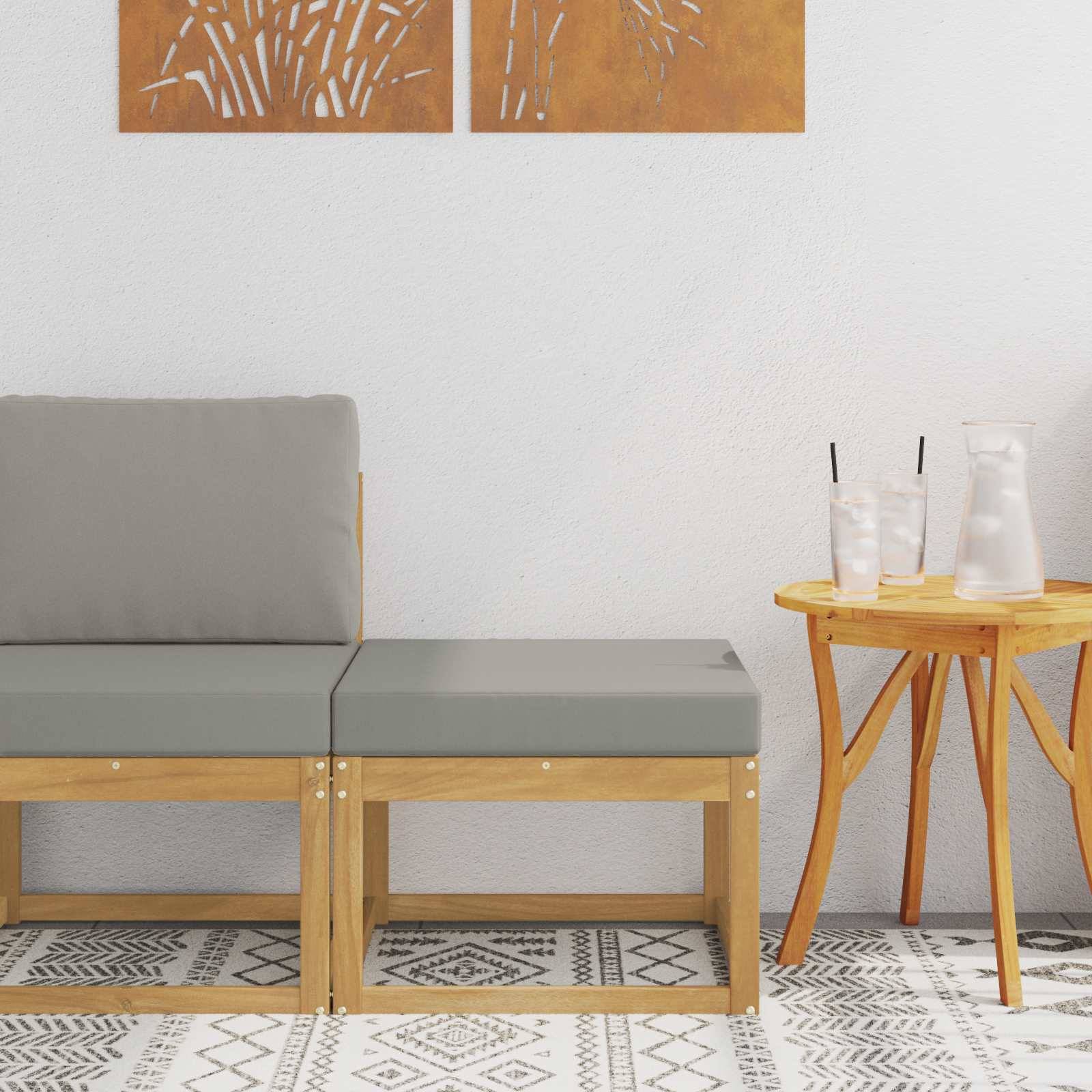vidaXL Outdoor Hocker Massivholz Akazie Weiß