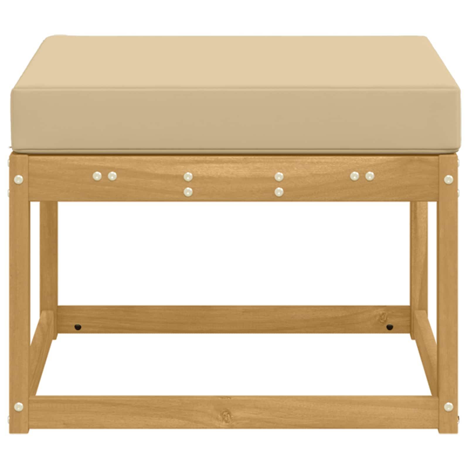 vidaXL Outdoor Hocker Massivholz Akazie Weiß