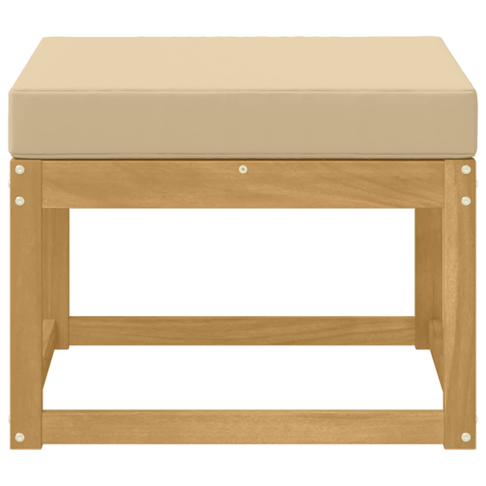 vidaXL Outdoor Hocker Massivholz Akazie Weiß