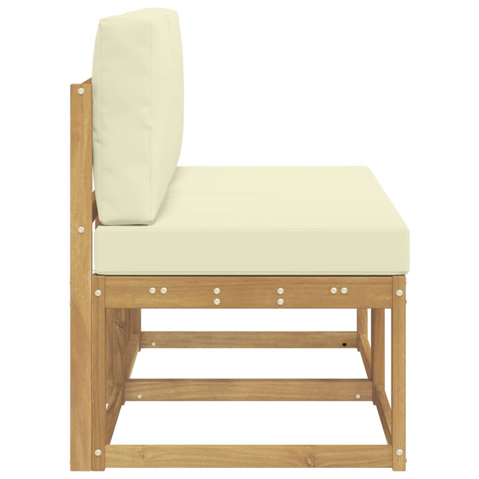 vidaXL 2 Stück Outdoor Mittelsofa Massivholz Akazie Weiß