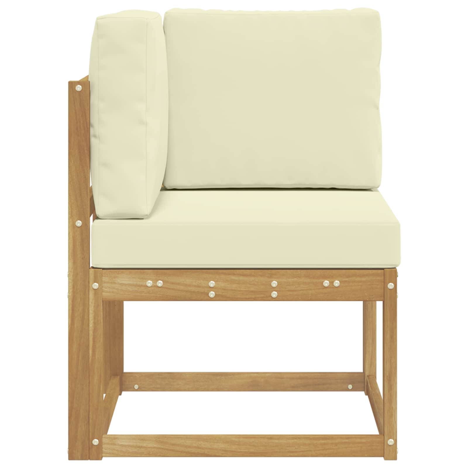 vidaXL Outdoor Ecksofa Massivholz Akazie Weiß