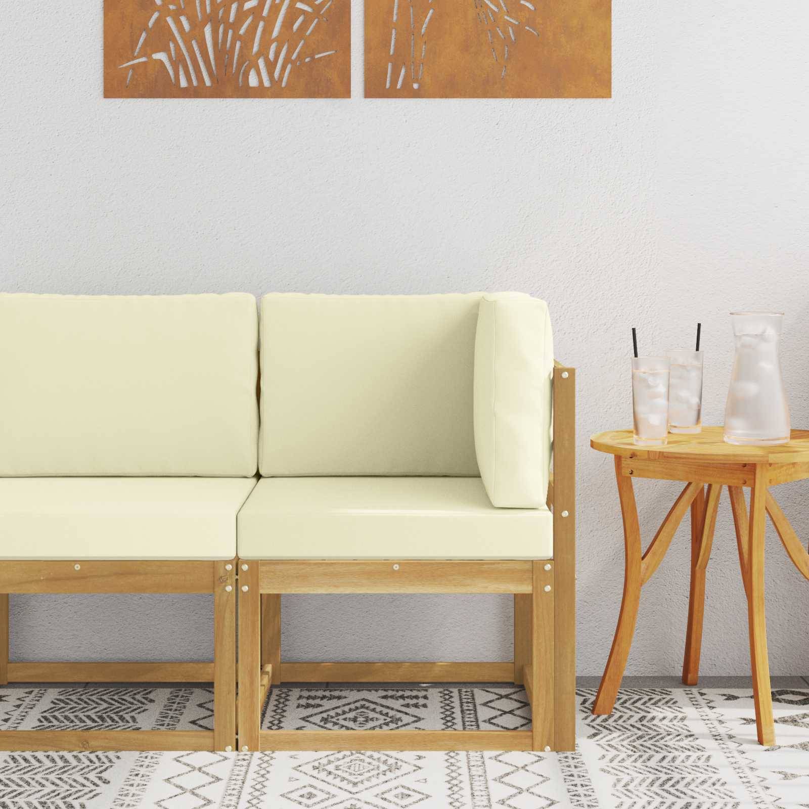 vidaXL Outdoor Ecksofa Massivholz Akazie Weiß