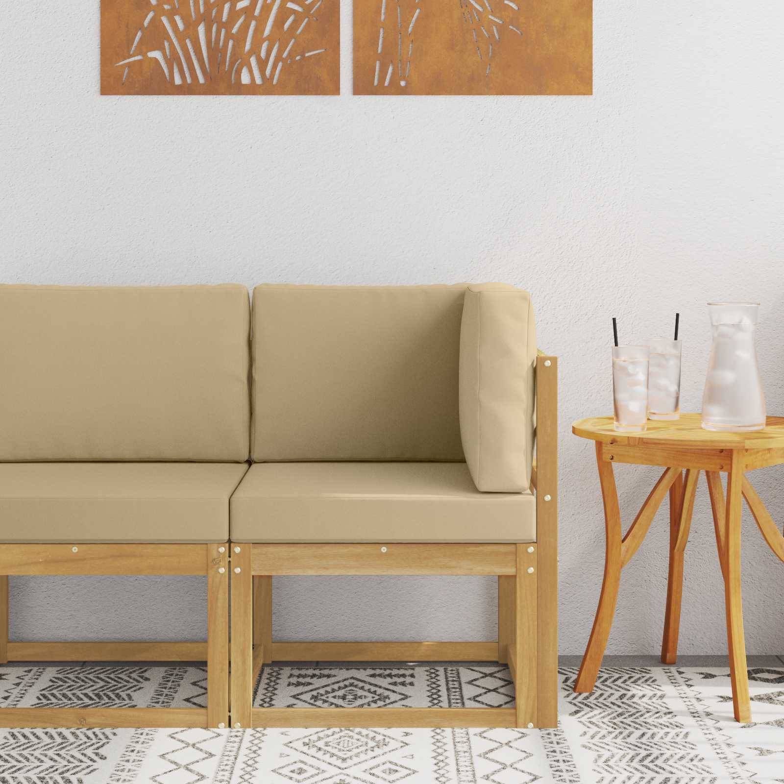 vidaXL Outdoor Ecksofa Massivholz Akazie Weiß