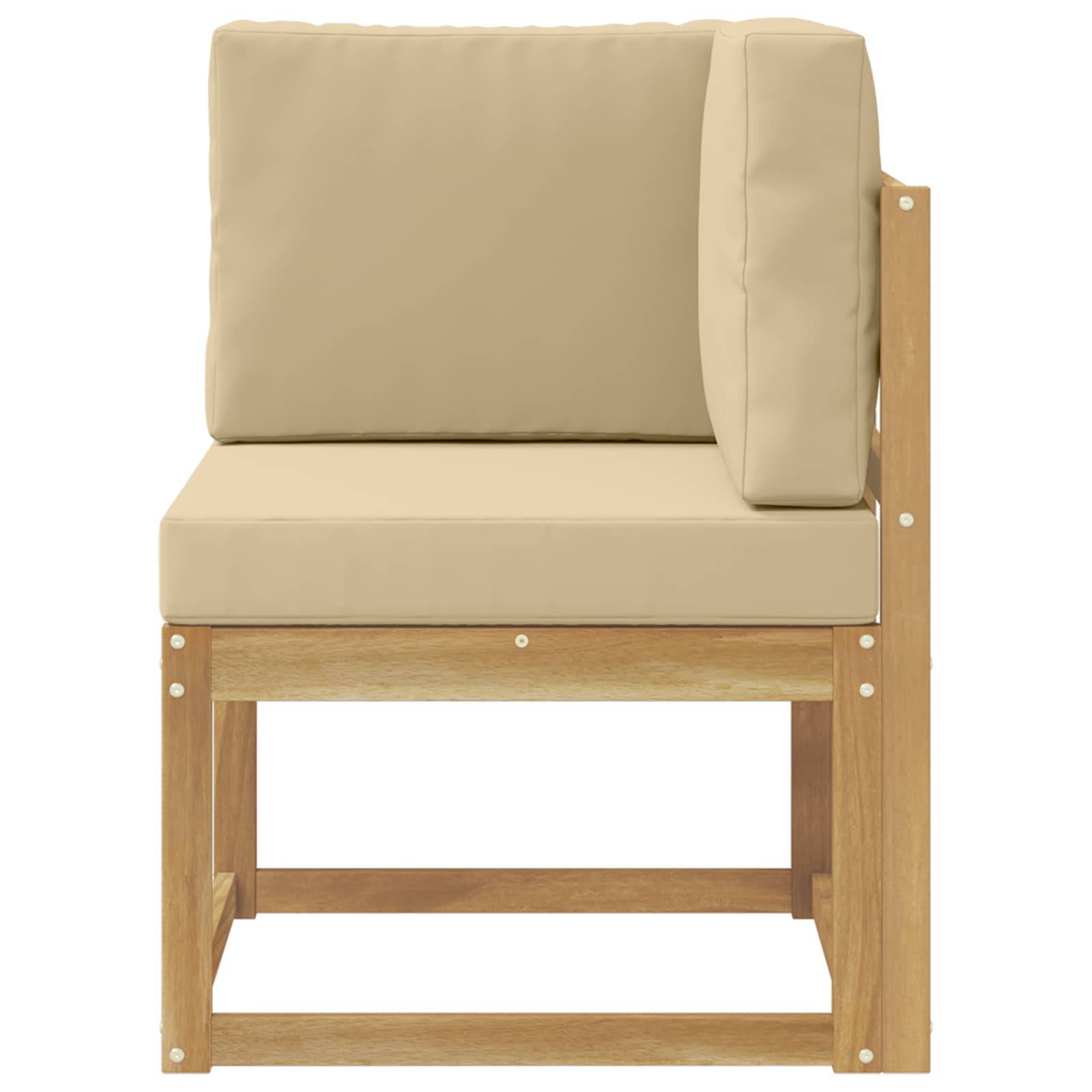 vidaXL Outdoor Ecksofa Massivholz Akazie Weiß