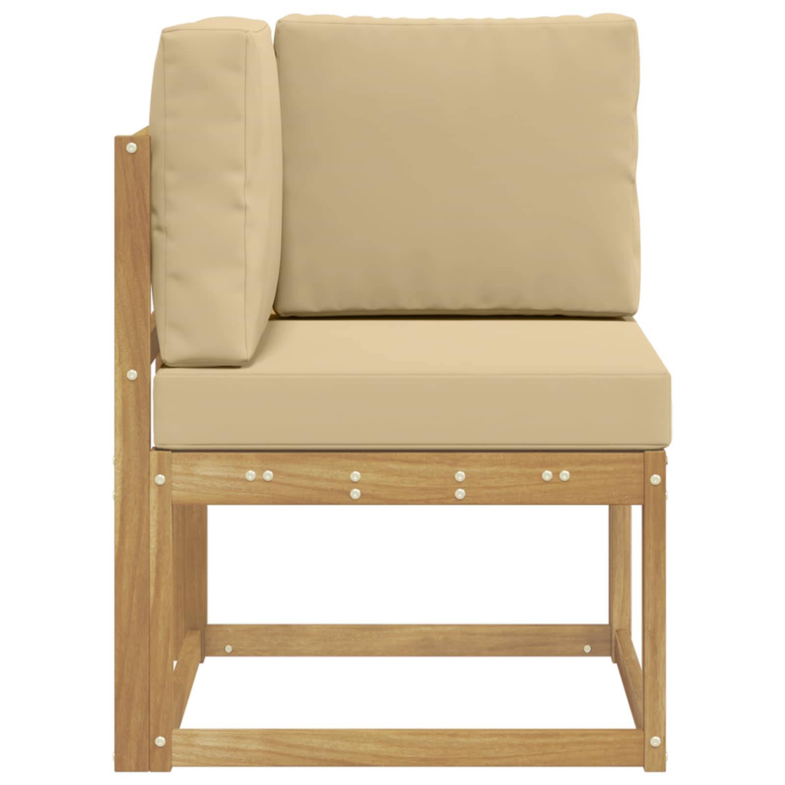 vidaXL Outdoor Ecksofa Massivholz Akazie Weiß