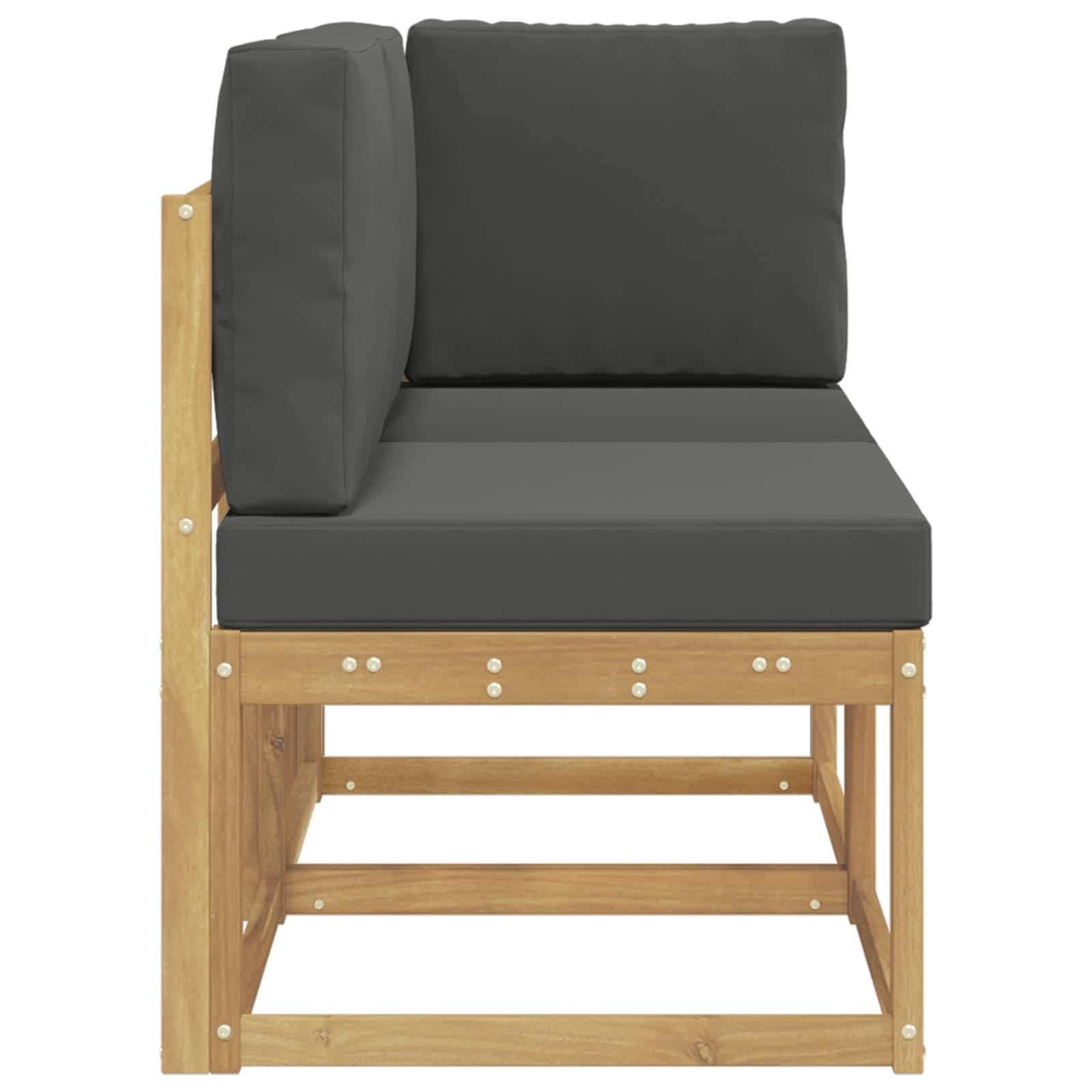 vidaXL Outdoor Mittel- und Ecksofa 2 Stück Weiß Massivholz Akazie