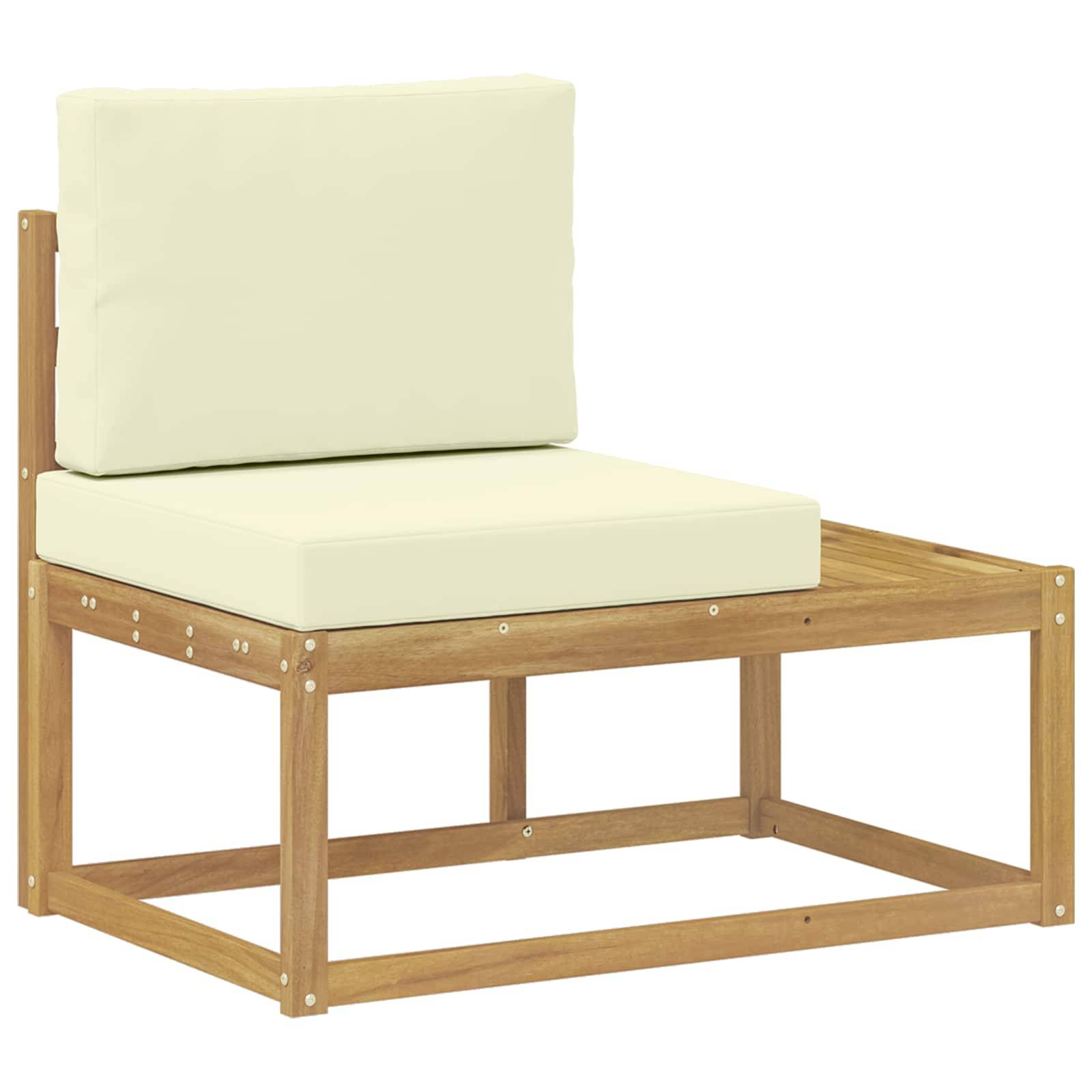vidaXL Outdoor-Sofagarnitur mit Kissen 3 pcs Weiß und Creme Polyester