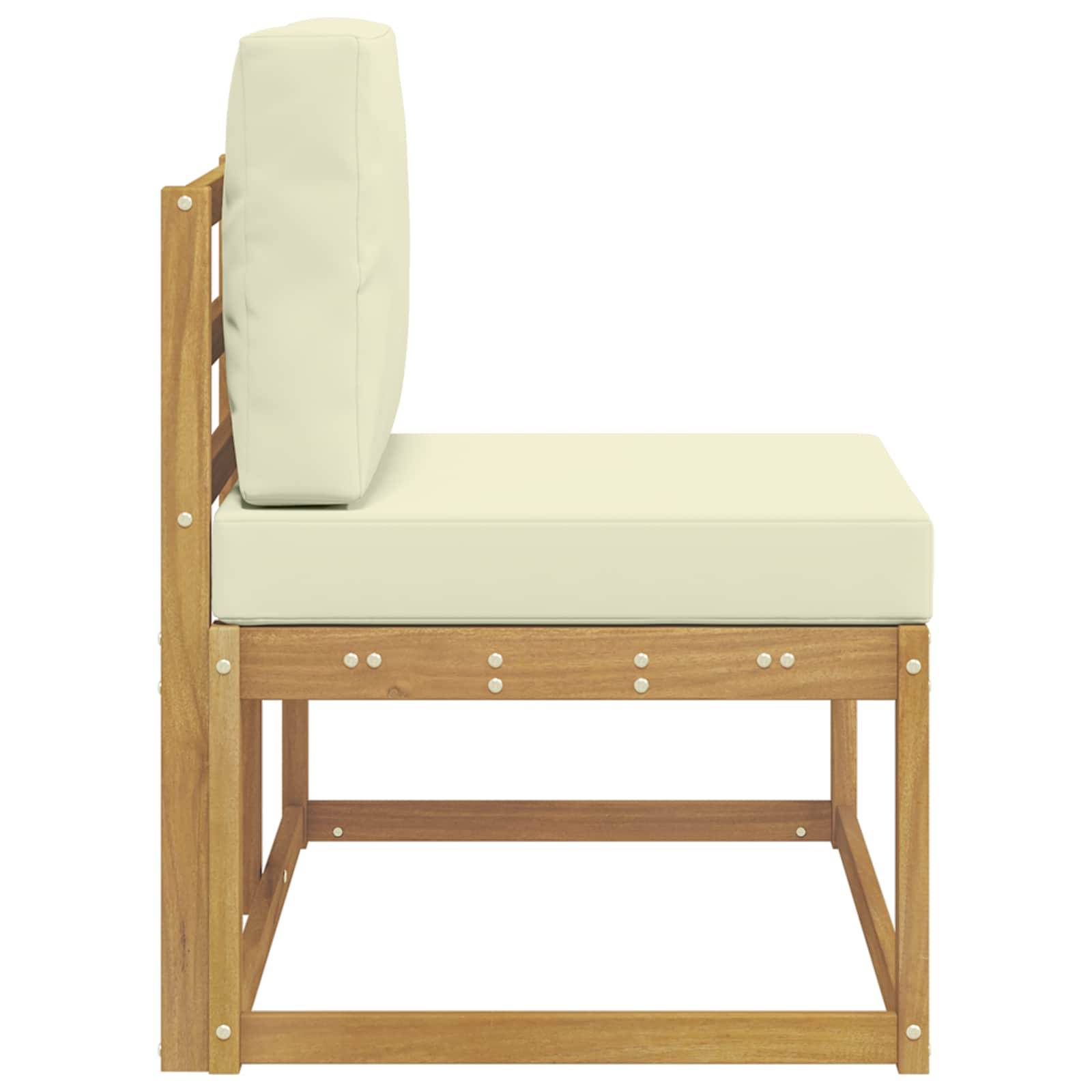 vidaXL Outdoor End Sofa Weiß 91 x 63 x 73 cm Massivholz Akazie