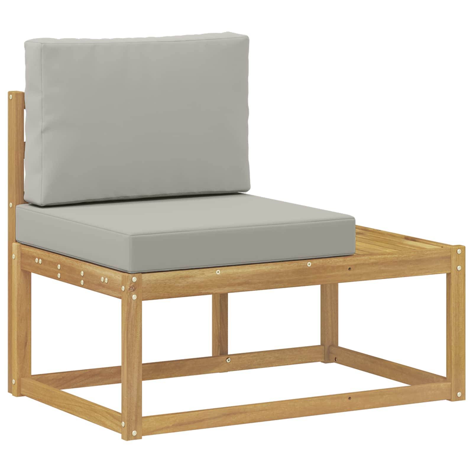 vidaXL Outdoor-Sofagarnitur 2 pcs Weiß und Hellgrau Polyester