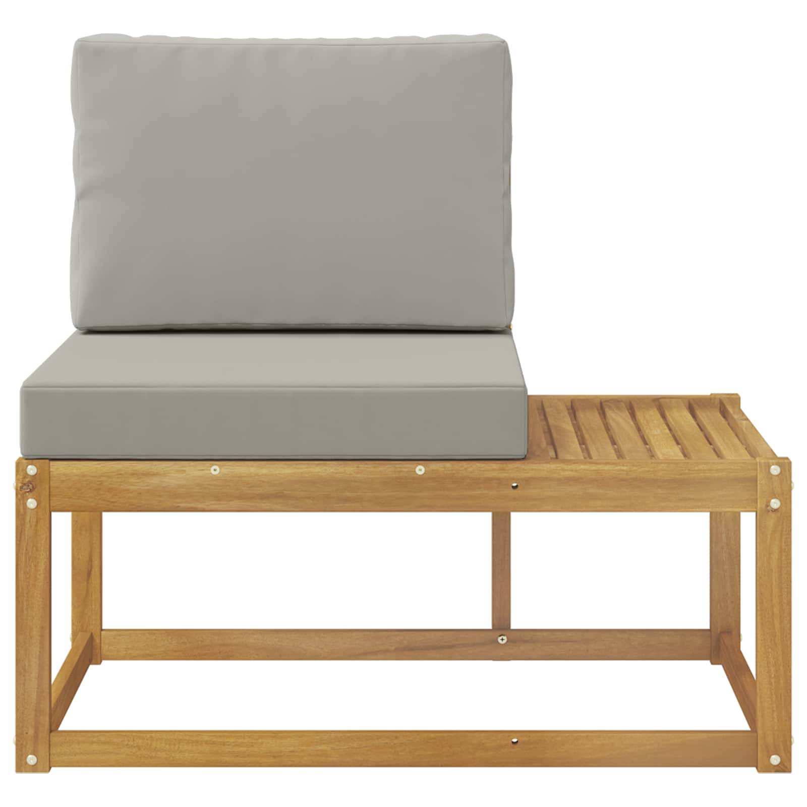 vidaXL Outdoor End Sofa Weiß 91 x 63 x 73 cm Massivholz Akazie