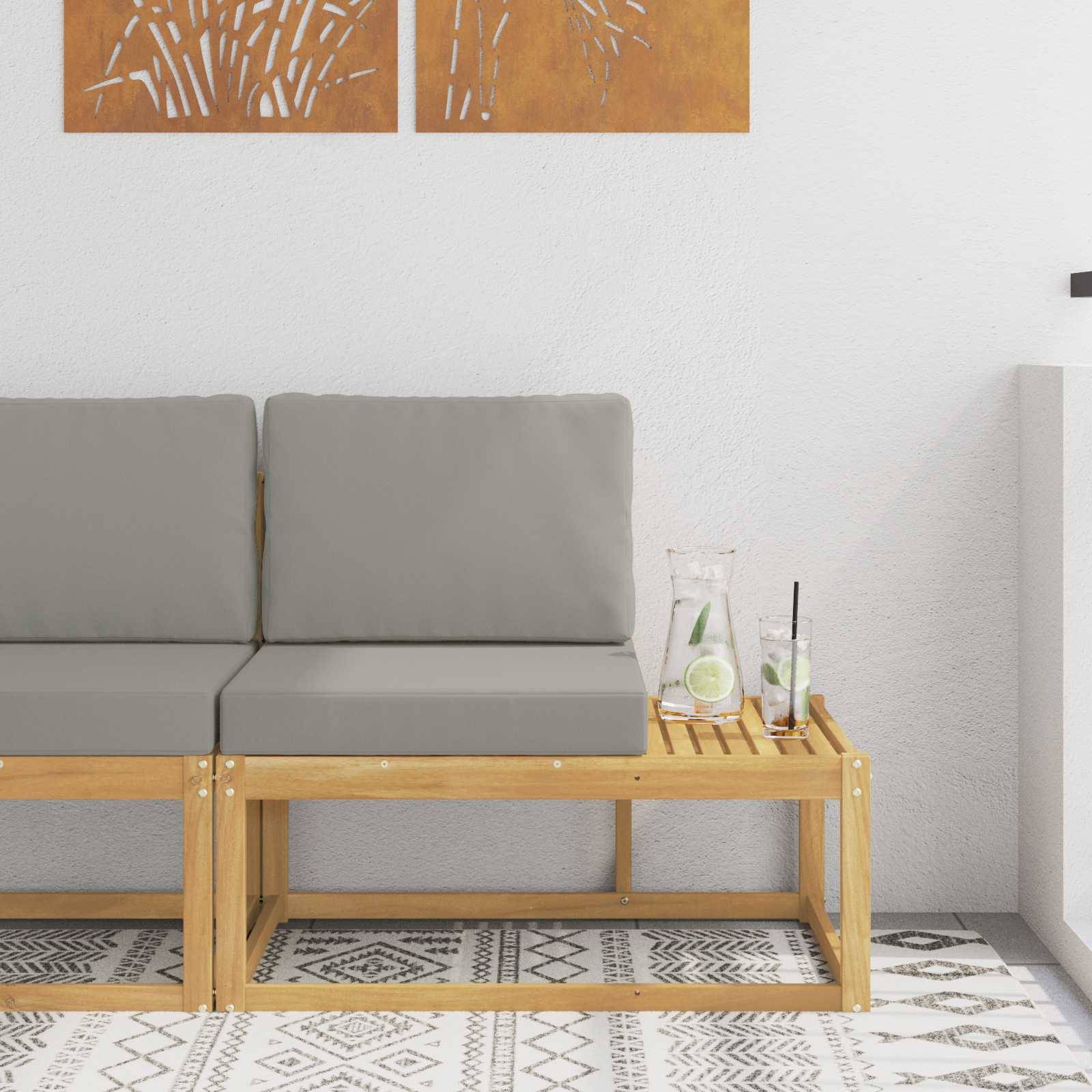 vidaXL Outdoor End Sofa Weiß 91 x 63 x 73 cm Massivholz Akazie