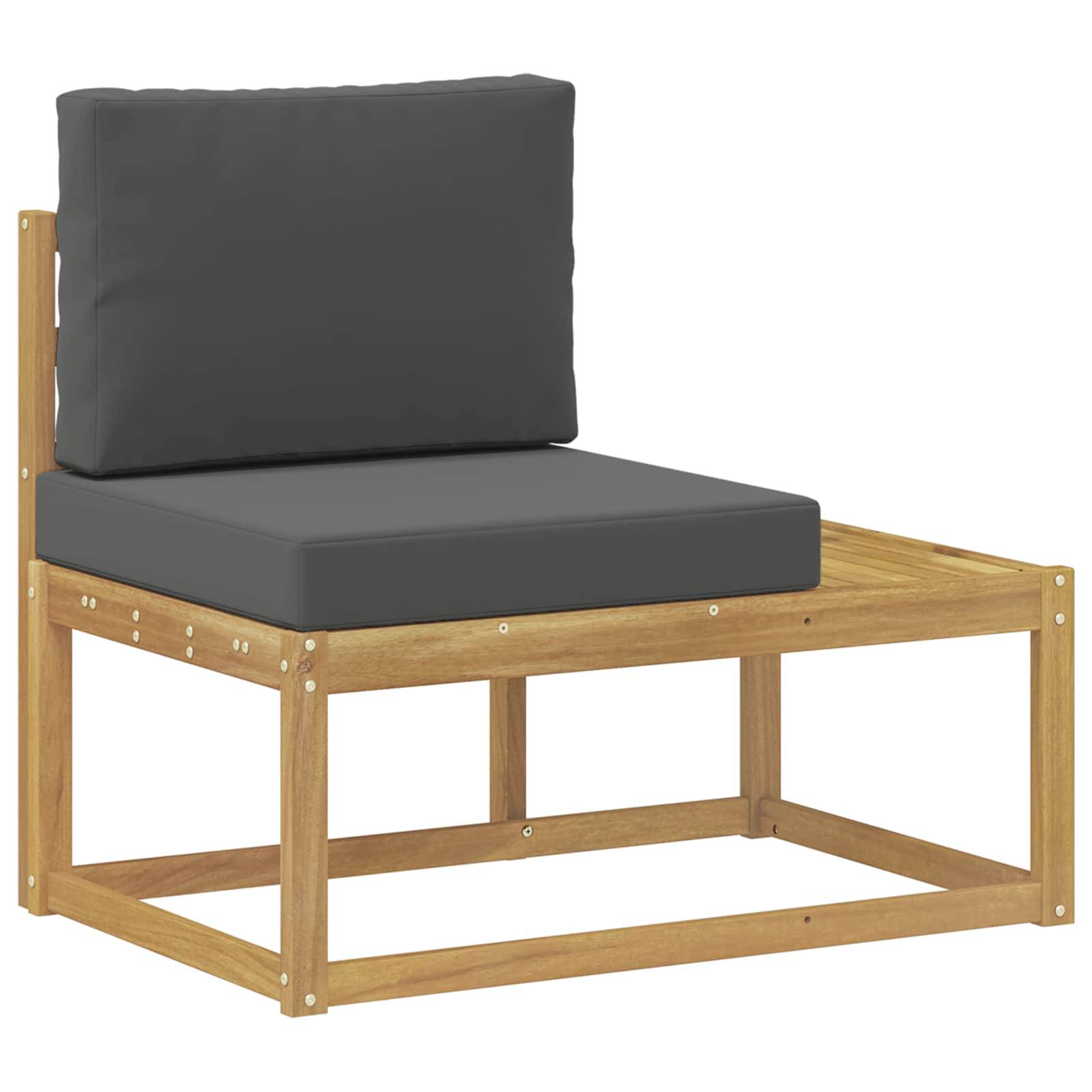 vidaXL Outdoor End Sofa Weiß 91 x 63 x 73 cm Massivholz Akazie