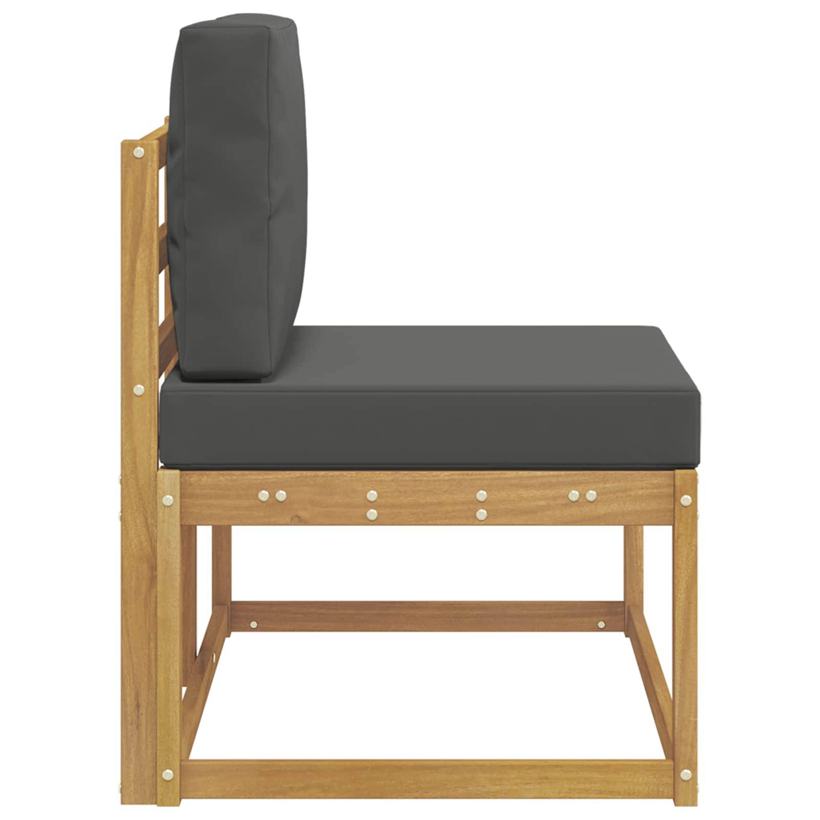 vidaXL Outdoor End Sofa Weiß 91 x 63 x 73 cm Massivholz Akazie