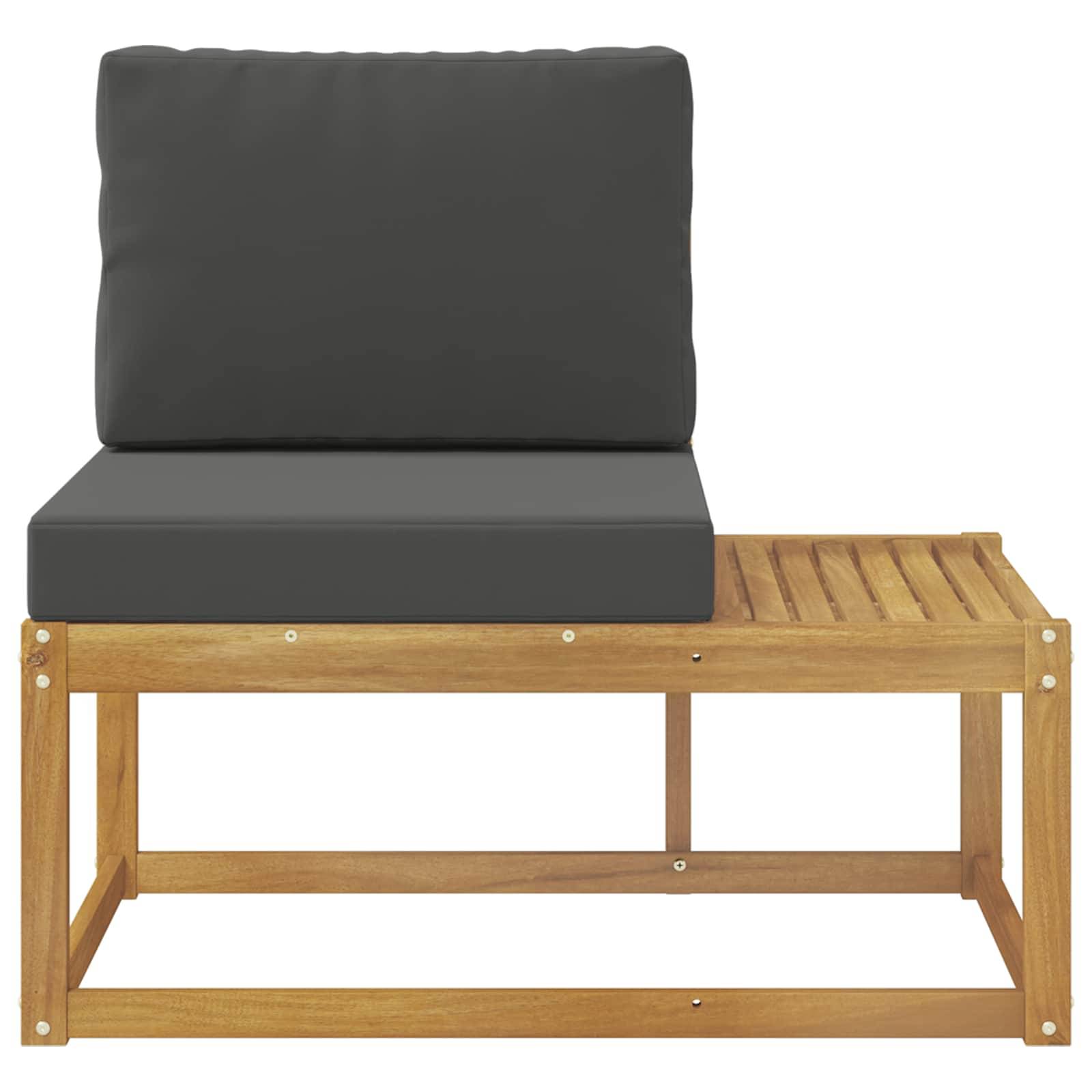 vidaXL Outdoor End Sofa Weiß 91 x 63 x 73 cm Massivholz Akazie
