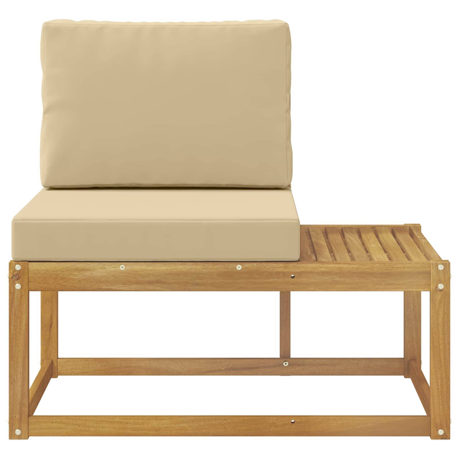 vidaXL Outdoor End Sofa Weiß 91 x 63 x 73 cm Massivholz Akazie