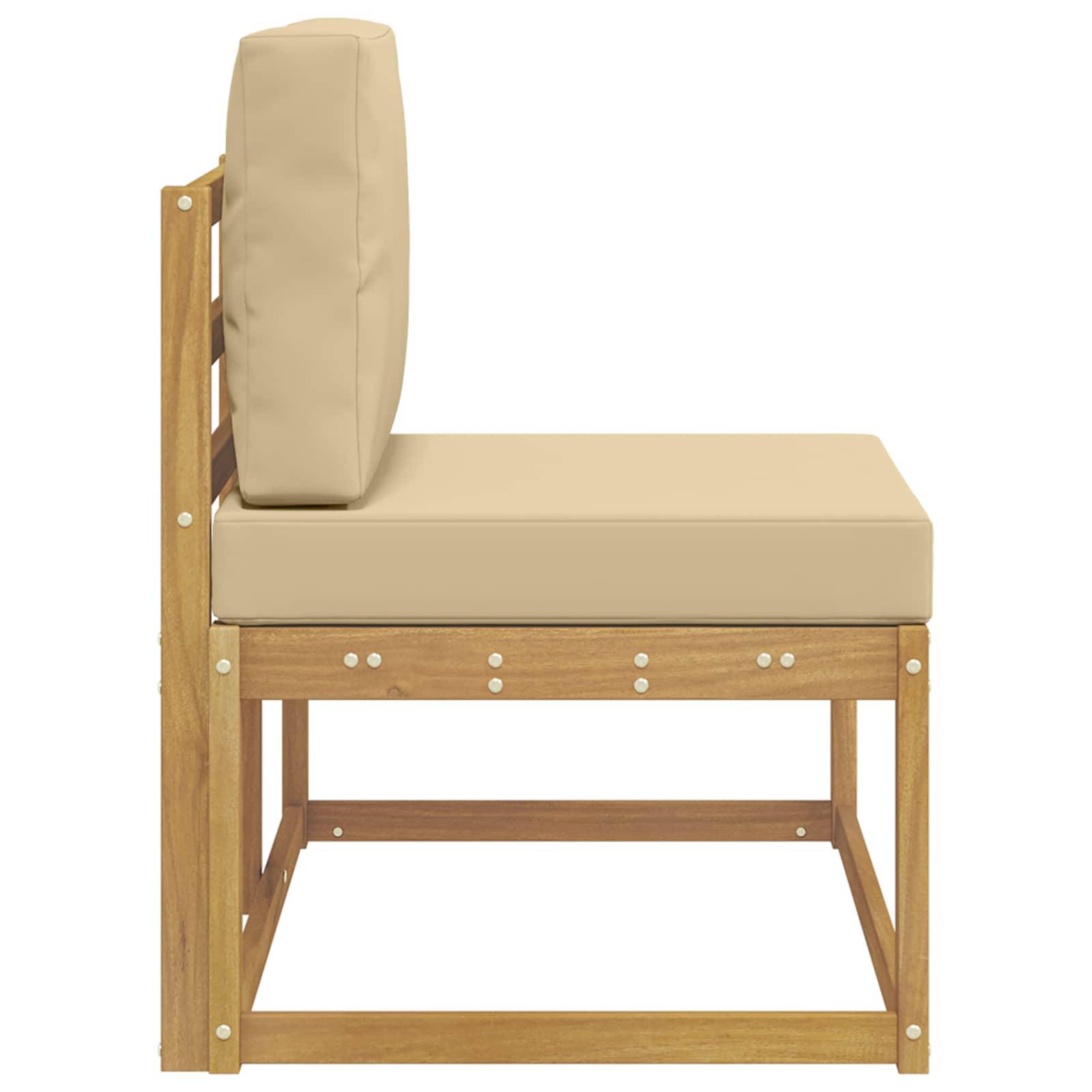 vidaXL Outdoor End Sofa Weiß 91 x 63 x 73 cm Massivholz Akazie