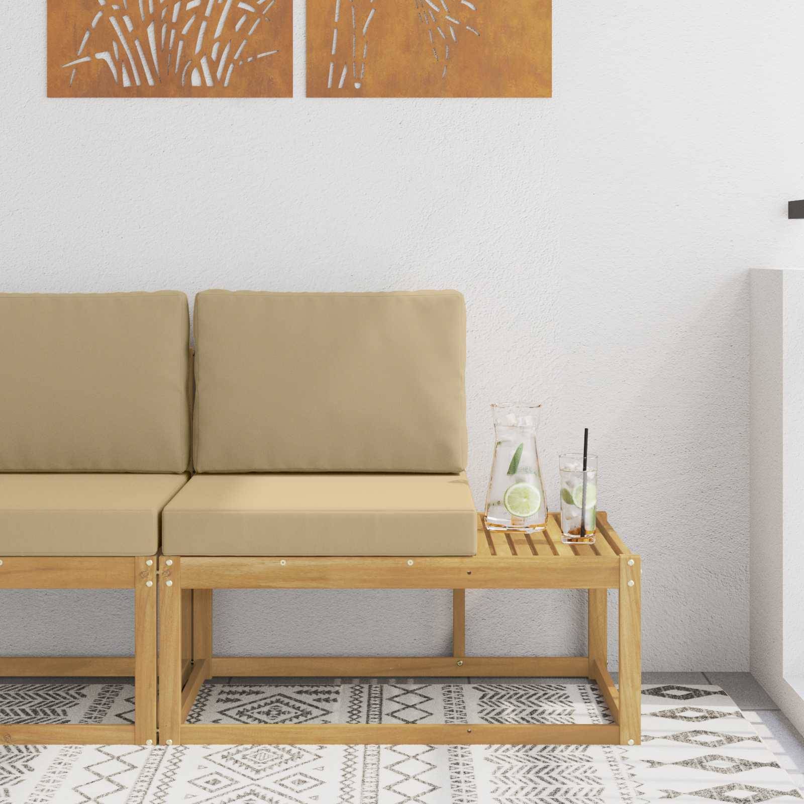 vidaXL Outdoor End Sofa Weiß 91 x 63 x 73 cm Massivholz Akazie