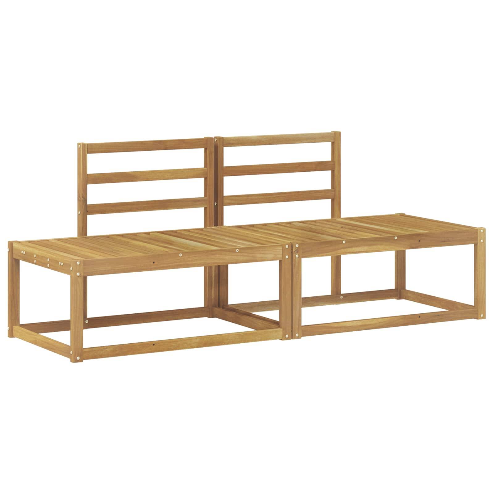 vidaXL Outdoor End Sofa 2 Stück Weiß 182,5 x 63 x 73 cm