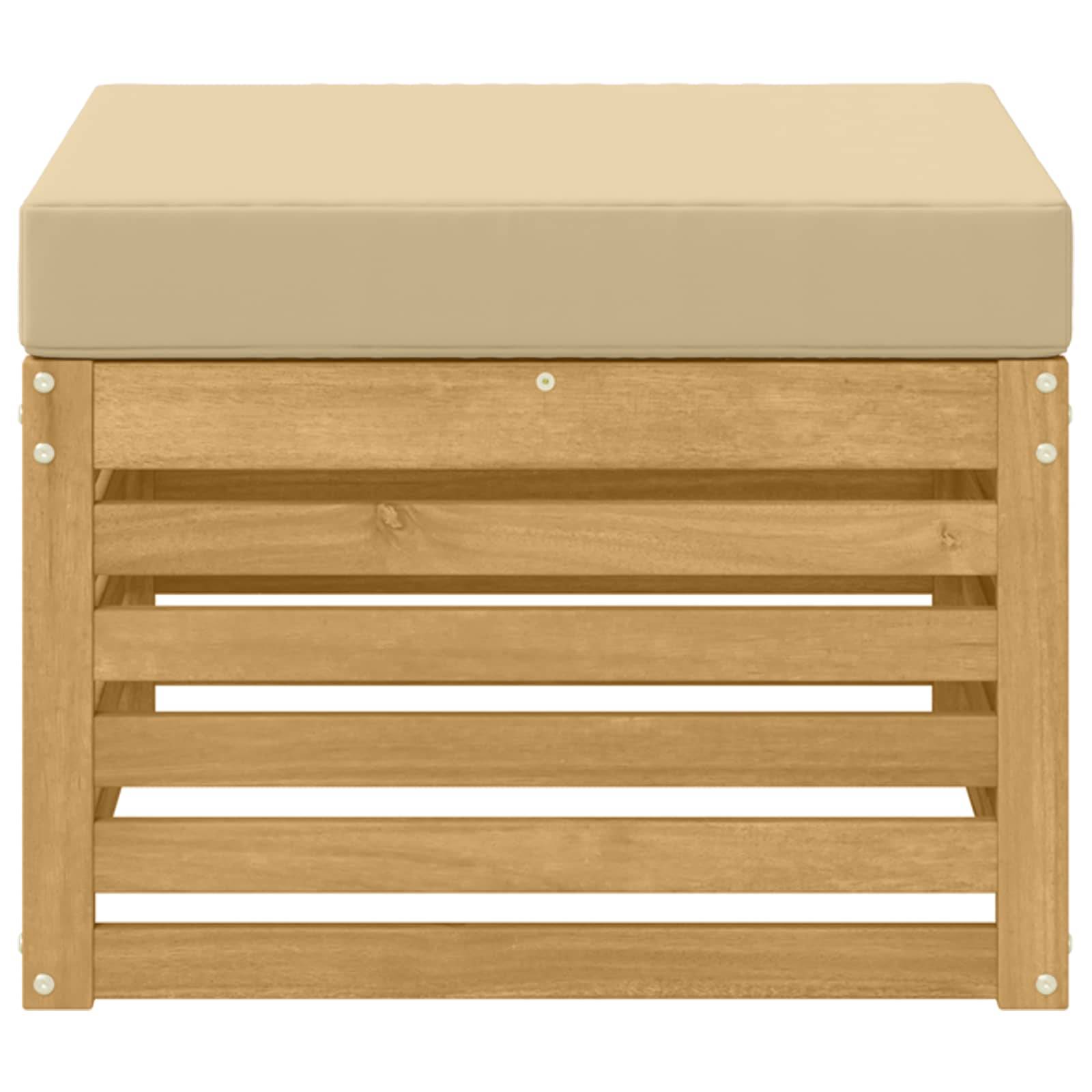 vidaXL Outdoor-Fußhocker Massivholz Akazie Weiß