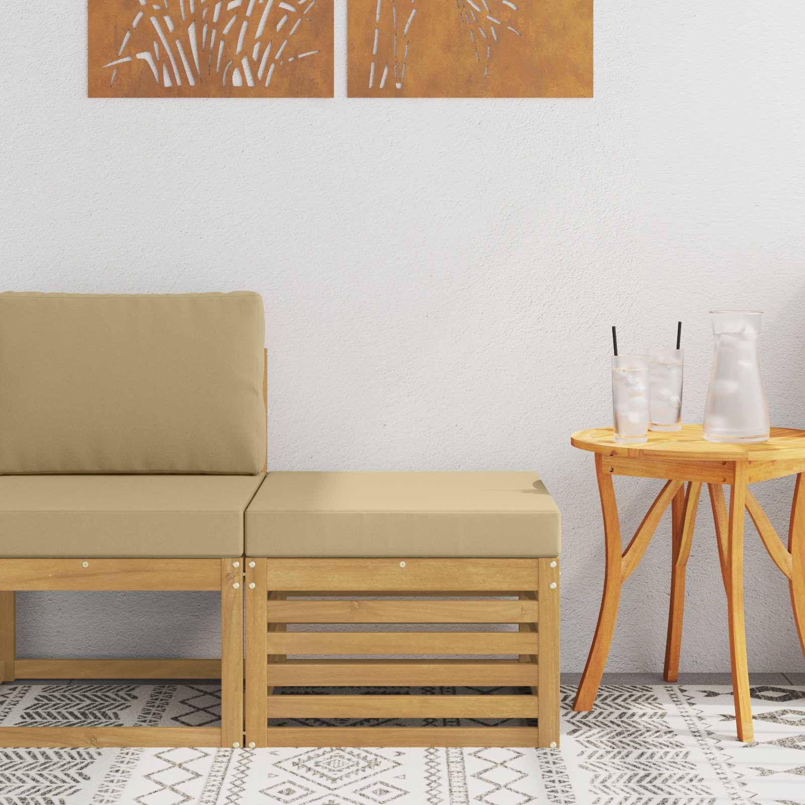 vidaXL Outdoor-Fußhocker Massivholz Akazie Weiß