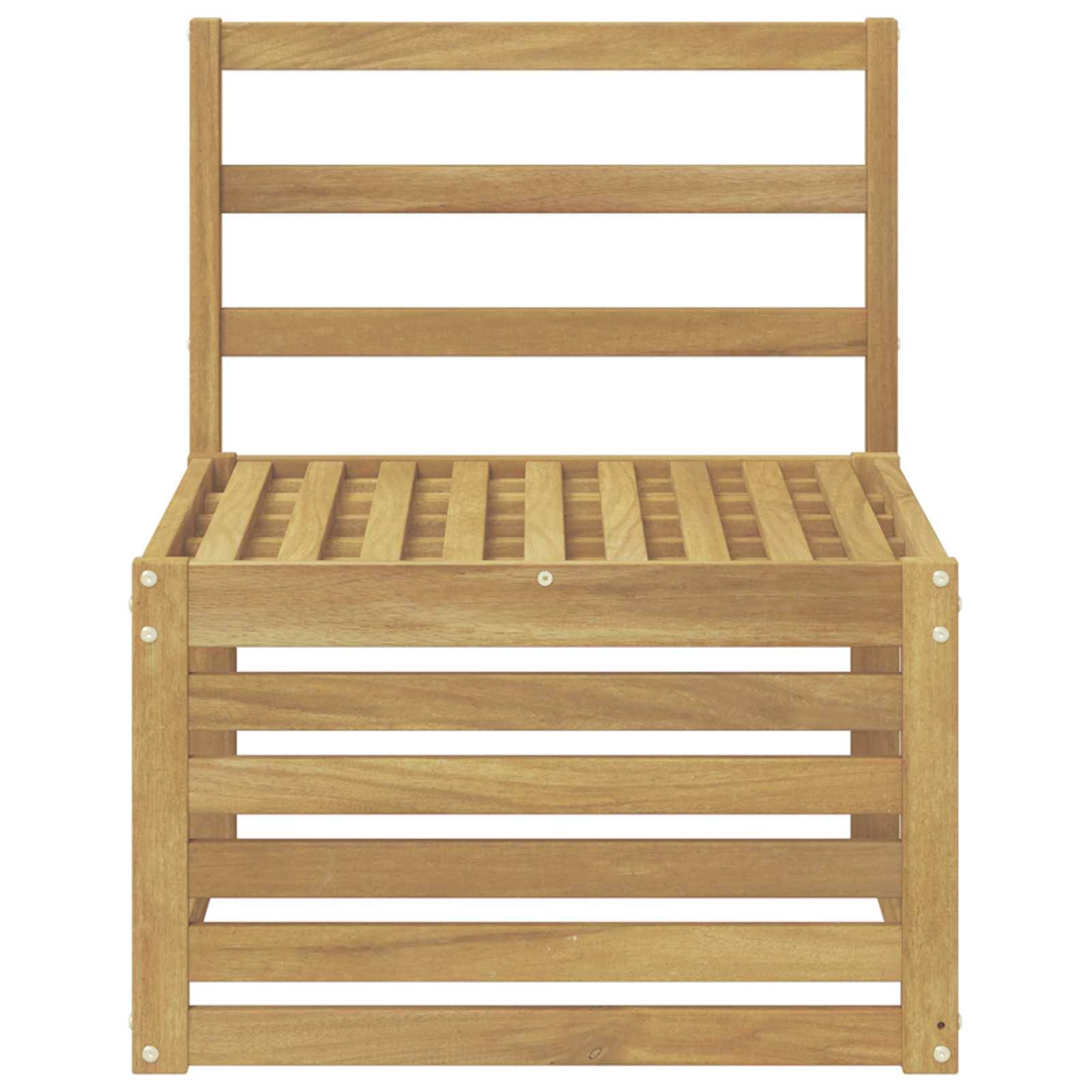 vidaXL Outdoor Mittelsofa Massivholz Akazie Weiß 63 x 59 x 73 cm