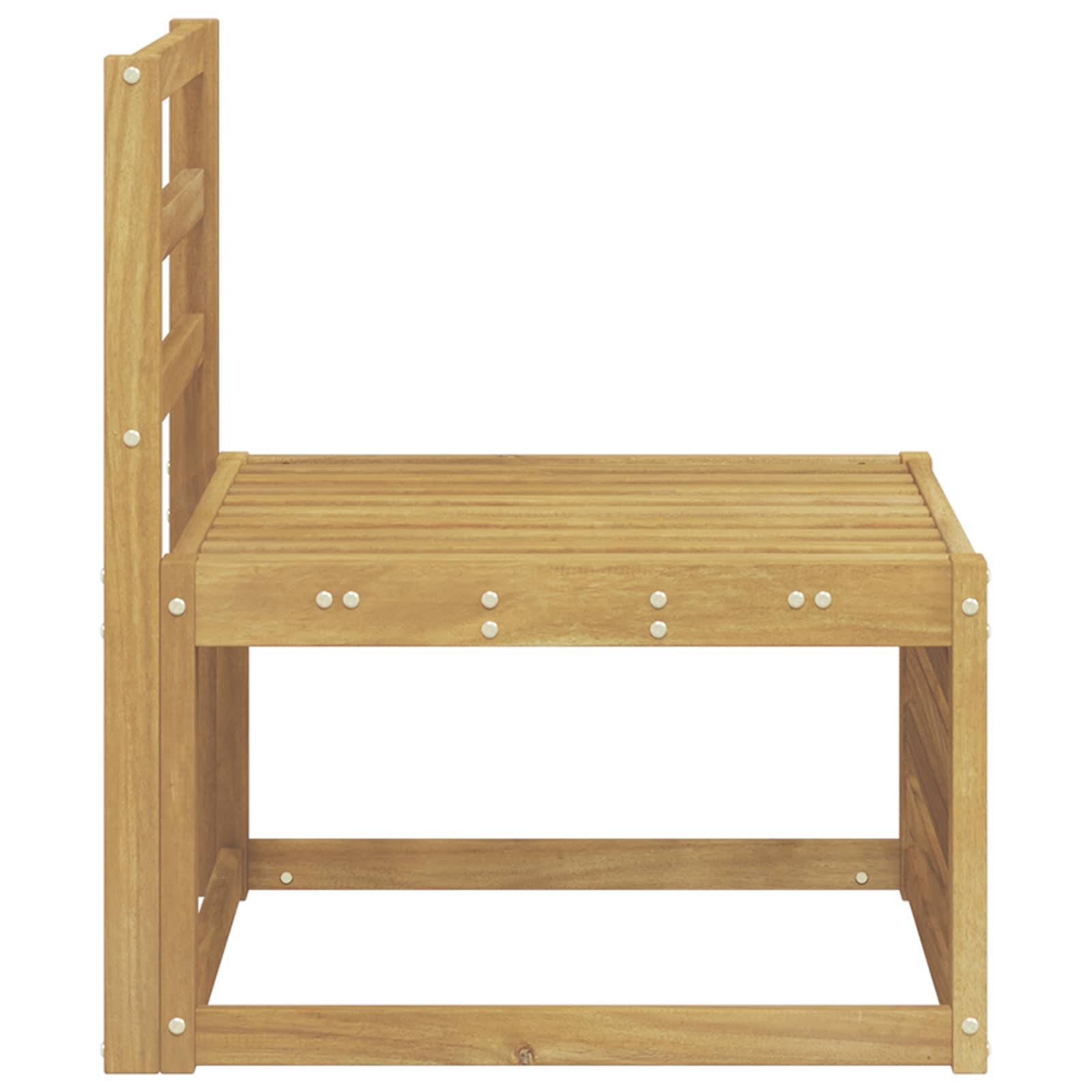 vidaXL Outdoor Mittelsofa Massivholz Akazie Weiß 63 x 59 x 73 cm