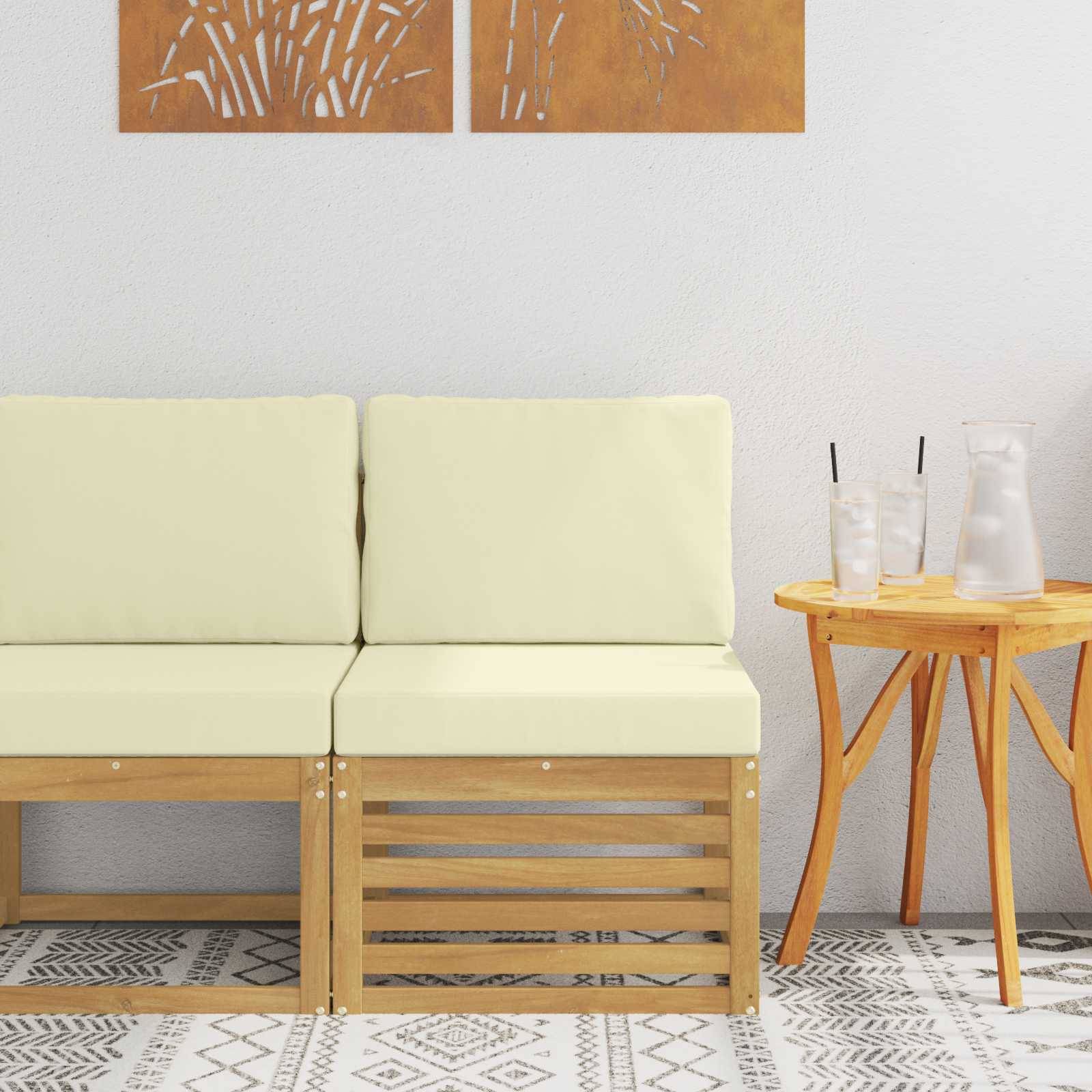 vidaXL Outdoor Mittelsofa Massivholz Akazie Weiß