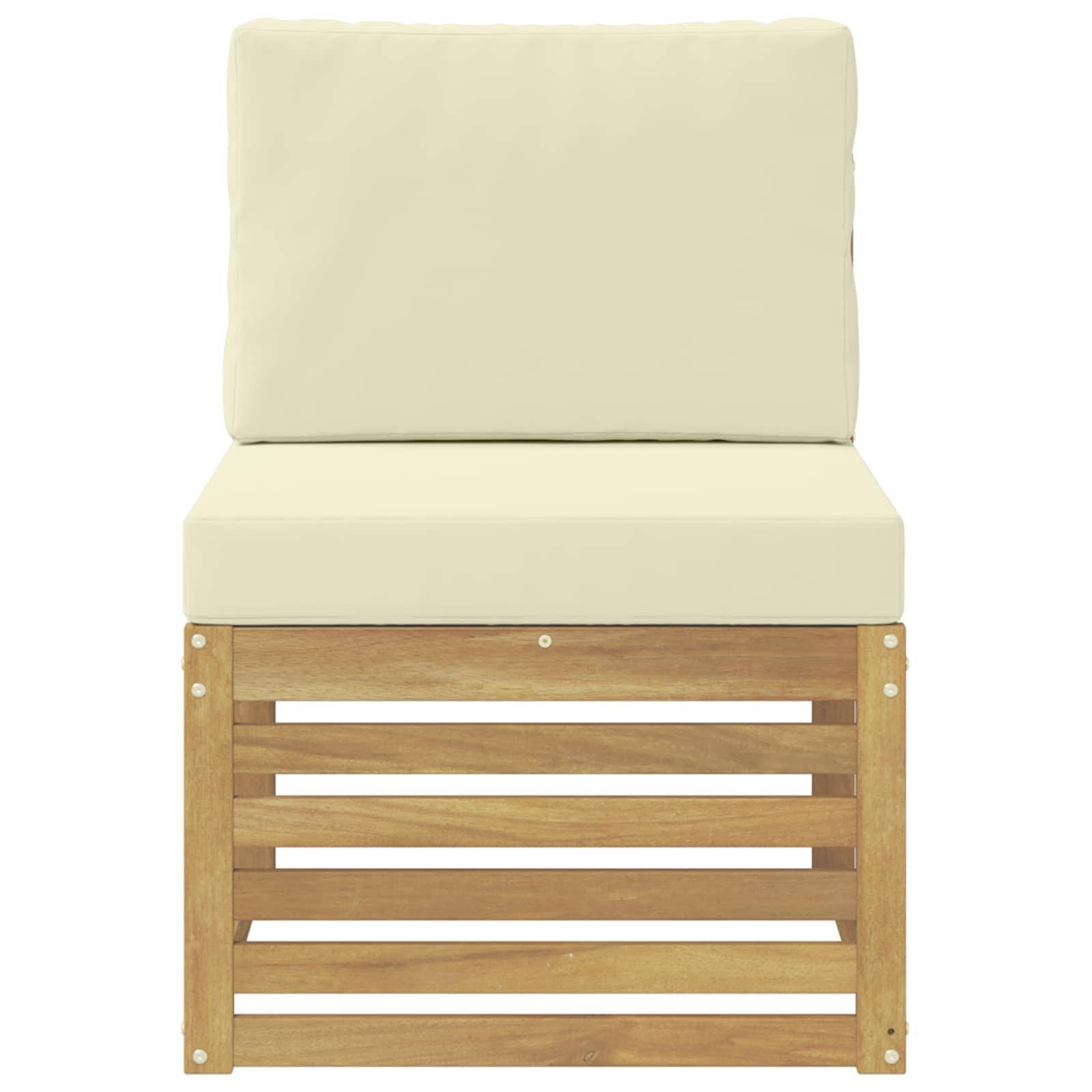 vidaXL Outdoor Mittelsofa Massivholz Akazie Weiß