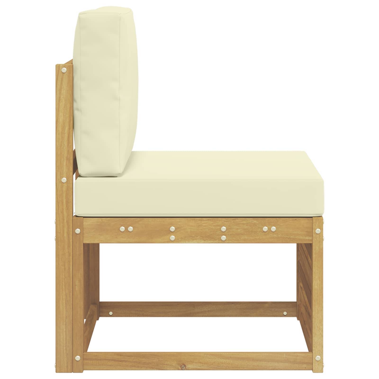 vidaXL Outdoor Mittelsofa Massivholz Akazie Weiß