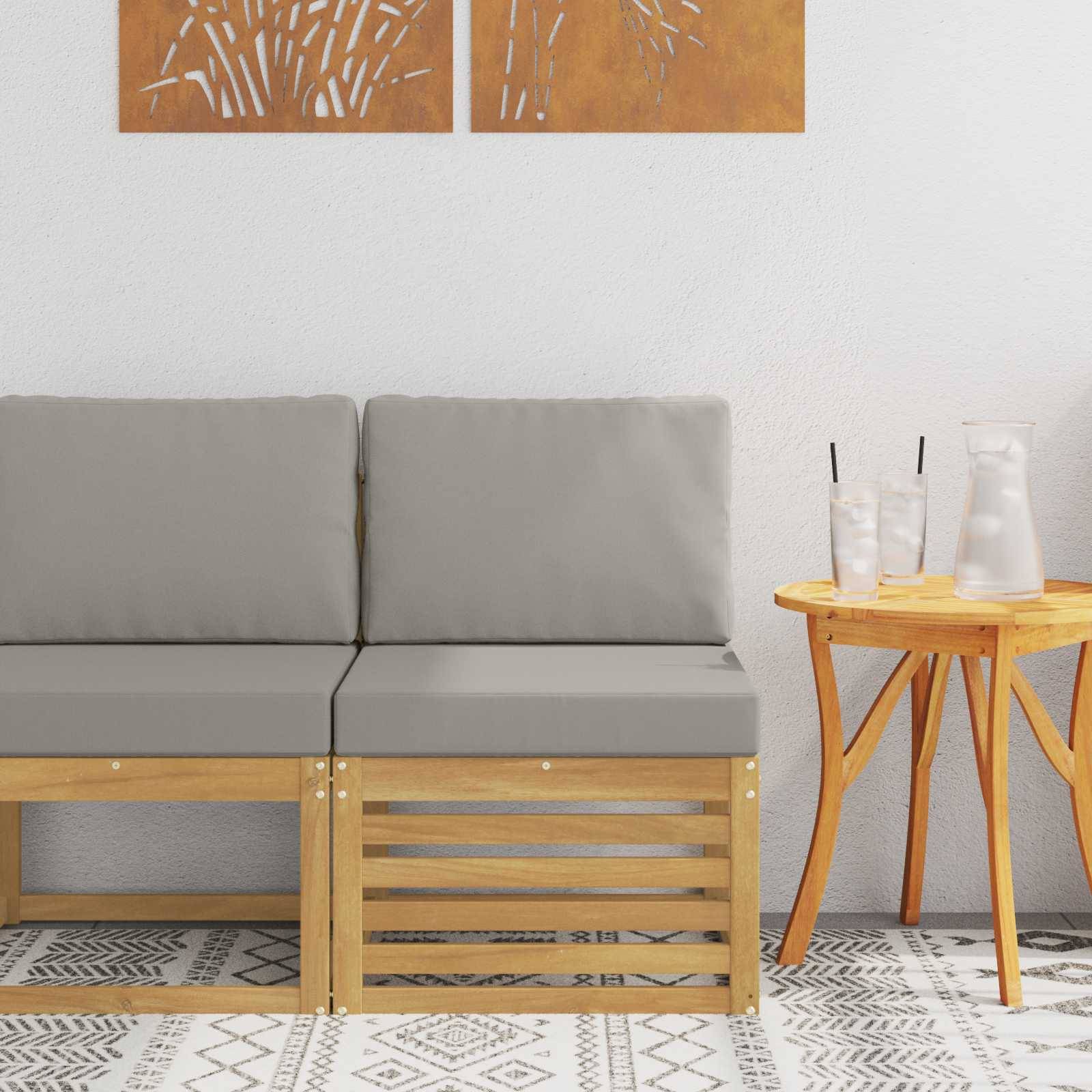 vidaXL Outdoor Mittelsofa Massivholz Akazie Weiß