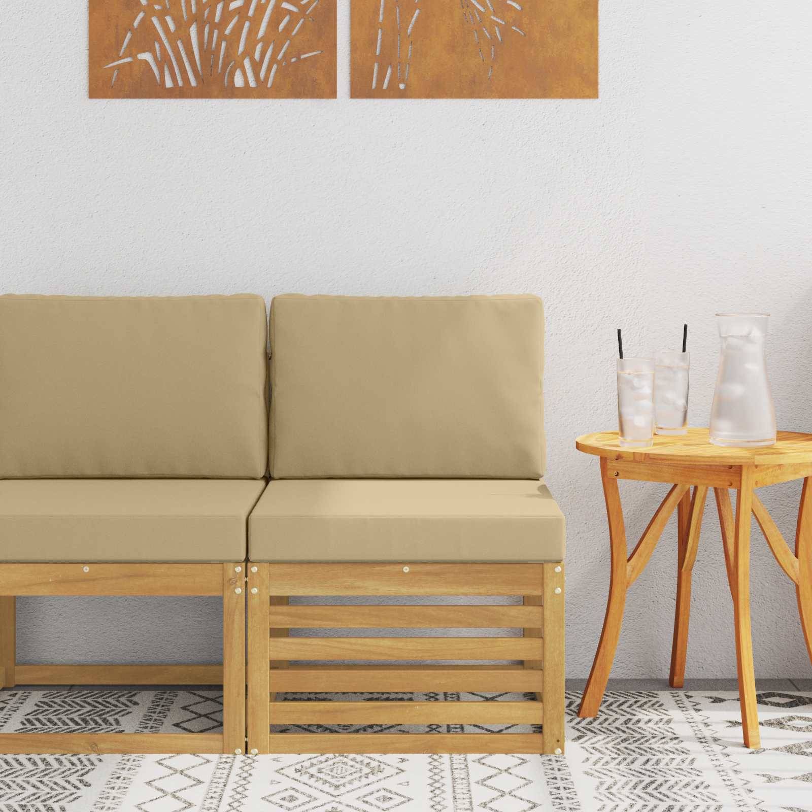 vidaXL Outdoor Mittelsofa Massivholz Akazie Weiß